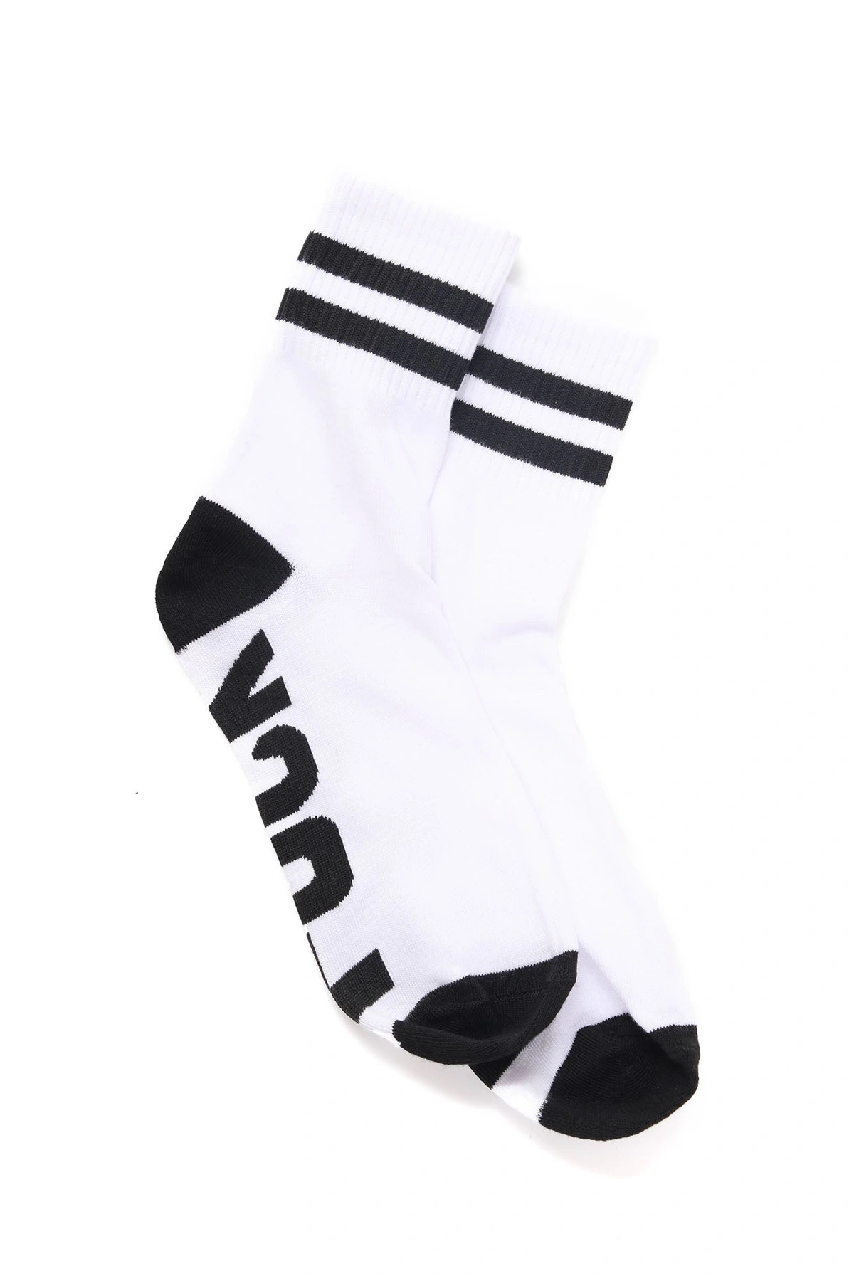 Fuck Off Crew Socks - White/Black — Branco/Preto