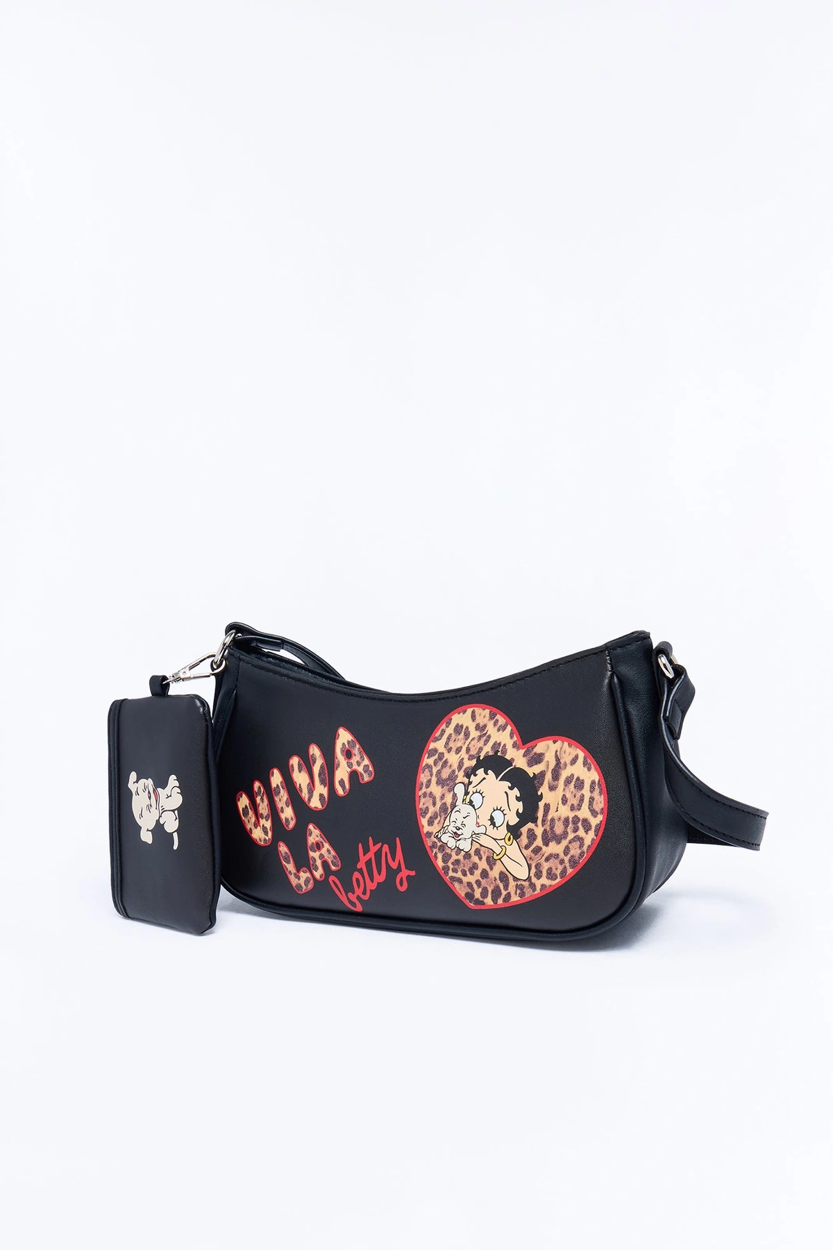 Viva La Betty Boop Faux Leather Shoulder Handbag - Black — Preto