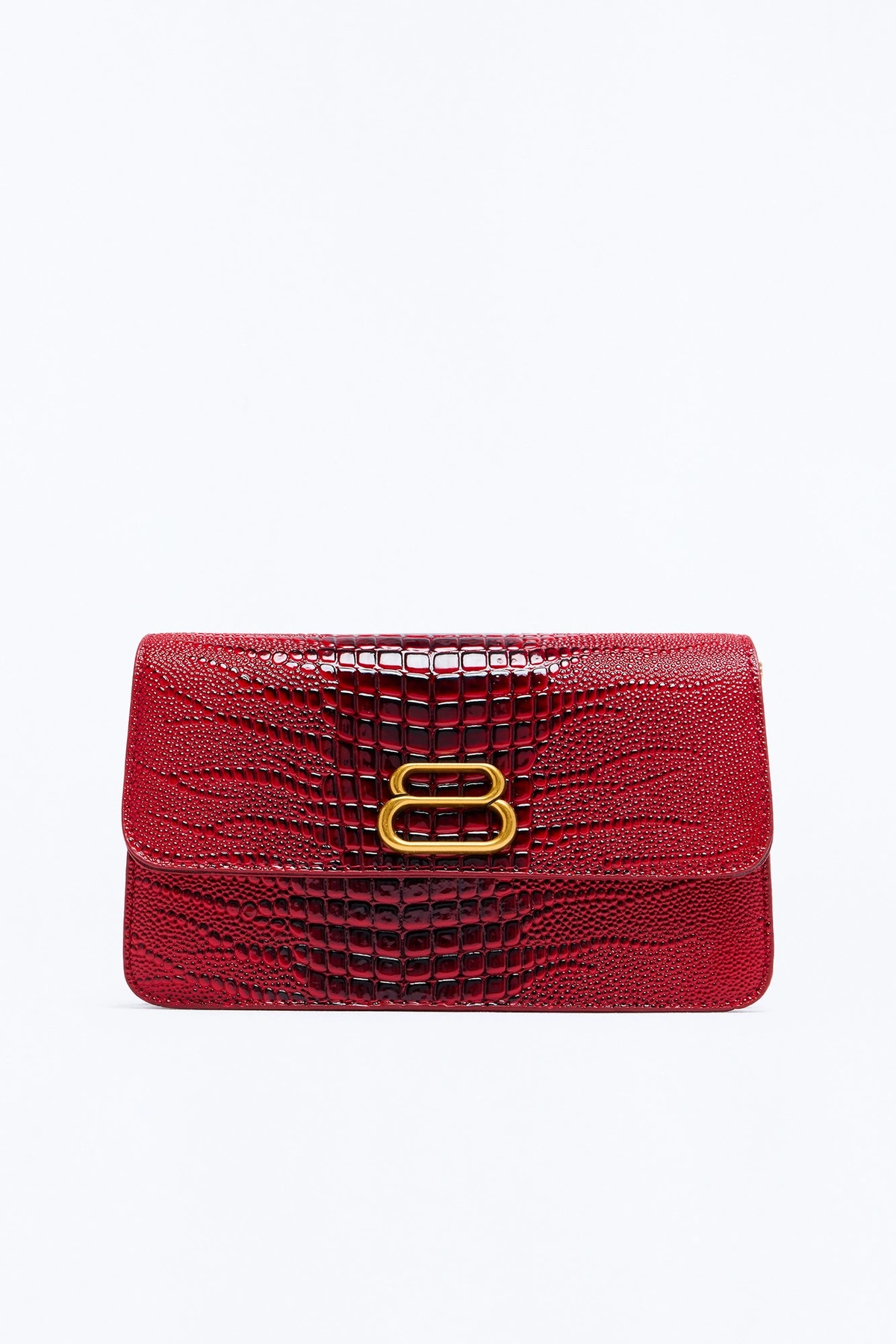 Croc Chic Handbag - Burgundy — Bordô