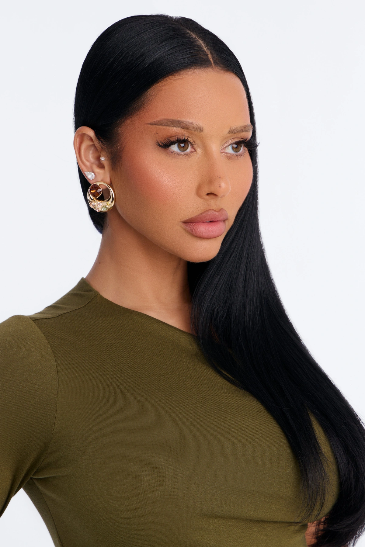 Opaline Shine Hoop Earrings - Gold/combo — Dourado/combinação