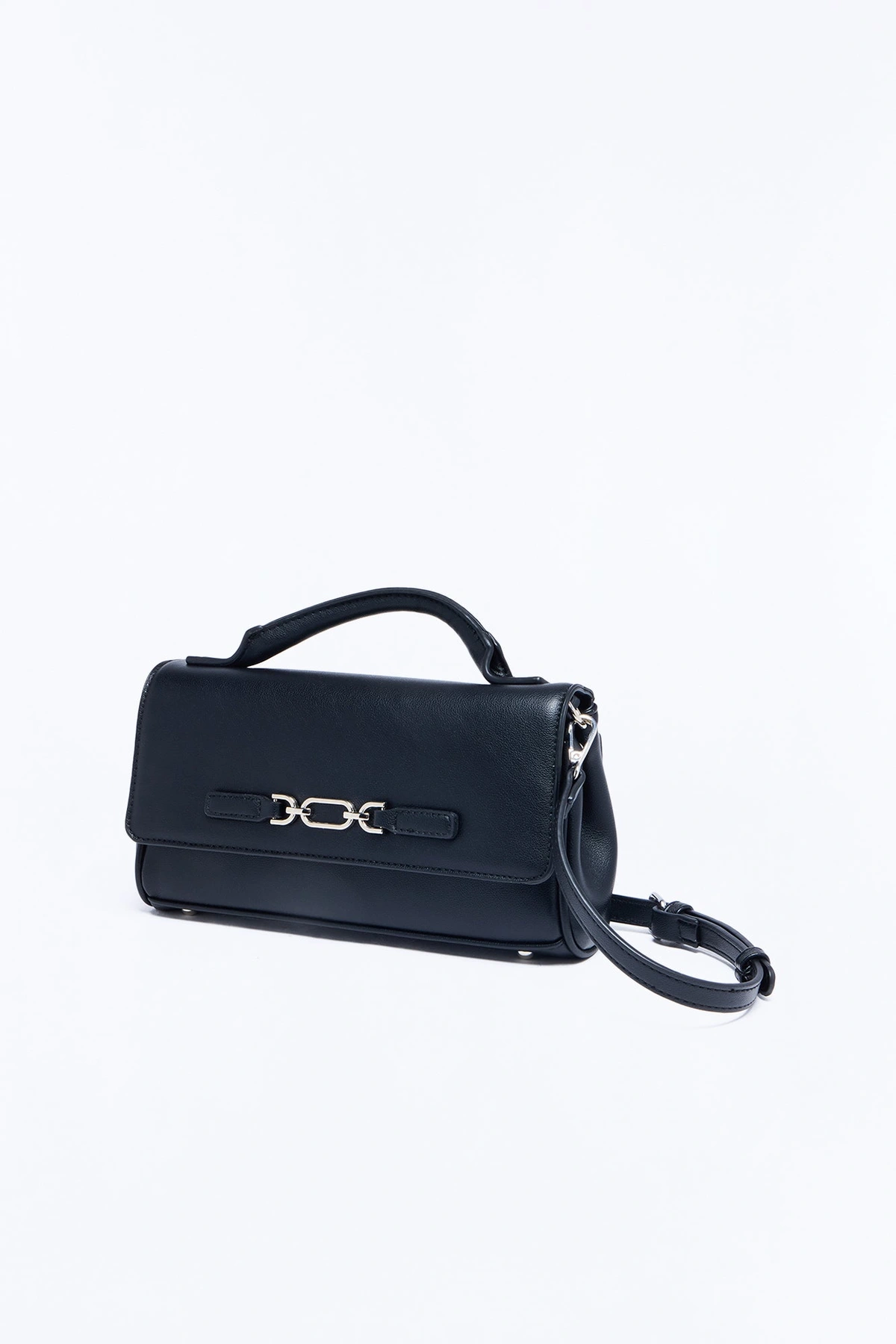 Whatever She Wants Faux Leather Crossbody Handbag - Black — Preto