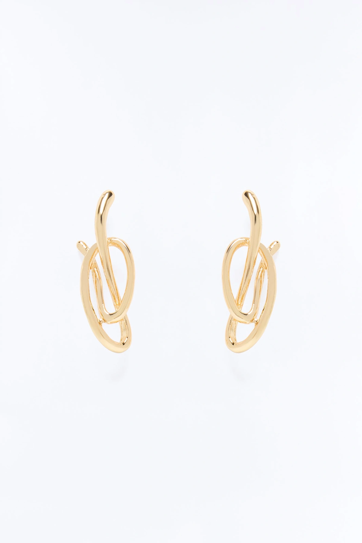 No Words Drop Earrings - Gold — Dourado