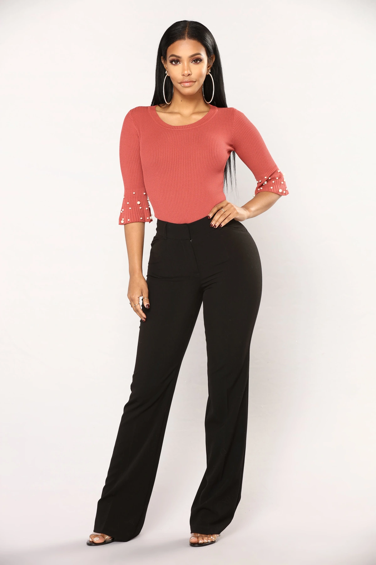Tasha Dressy High Rise Pants - Black — Preto