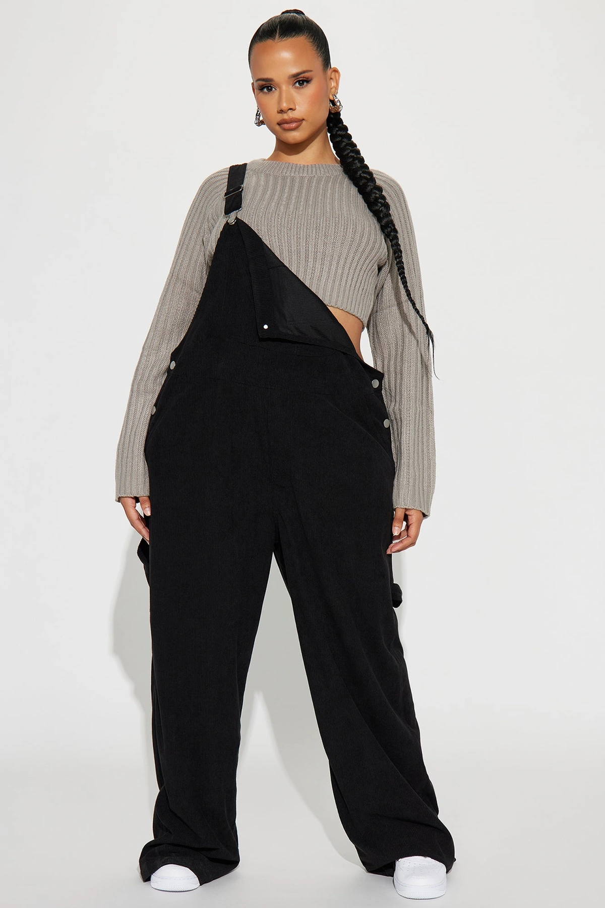 Feel The Passion Corduroy Jumpsuit - Black — Preto