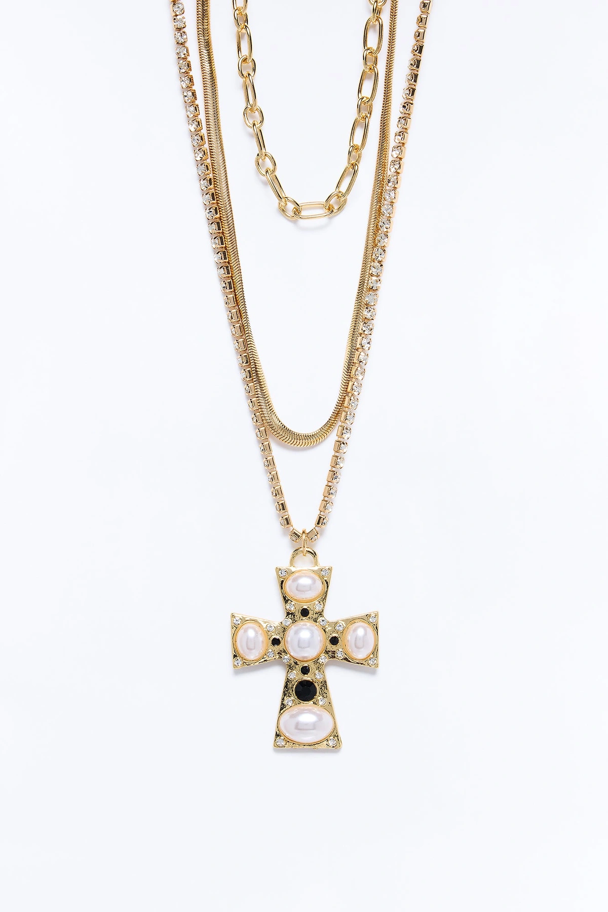 Sunlit Faith Layered Necklace - Gold — Dourado