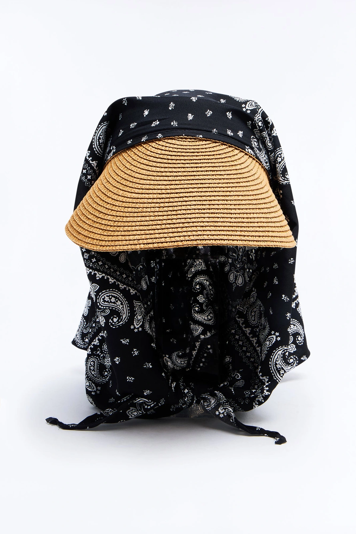 Gran Torino Straw Visor And Head Wrap - Black/combo — Preto/combinação