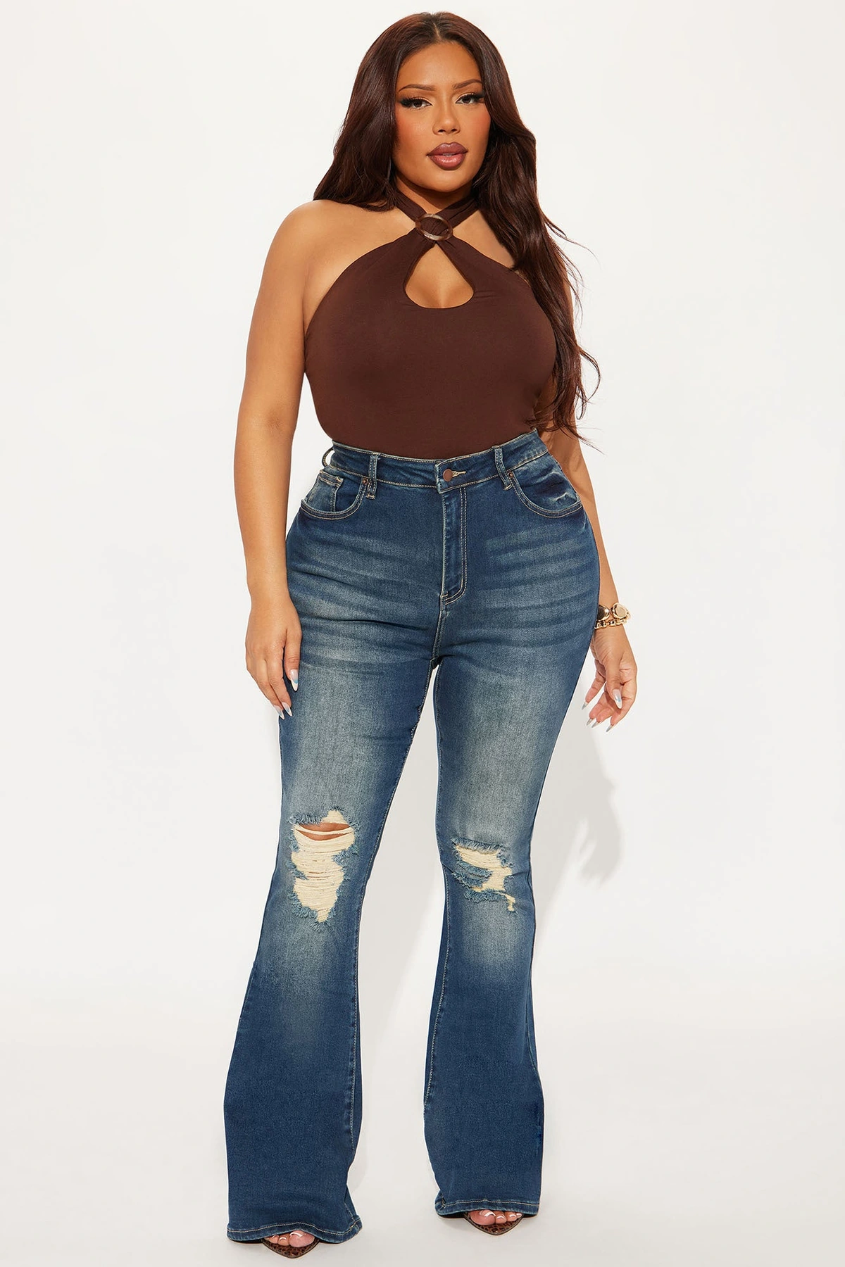 Girl Bye High Rise Flare Jeans - Dark Wash — Ganga de lavagem escura