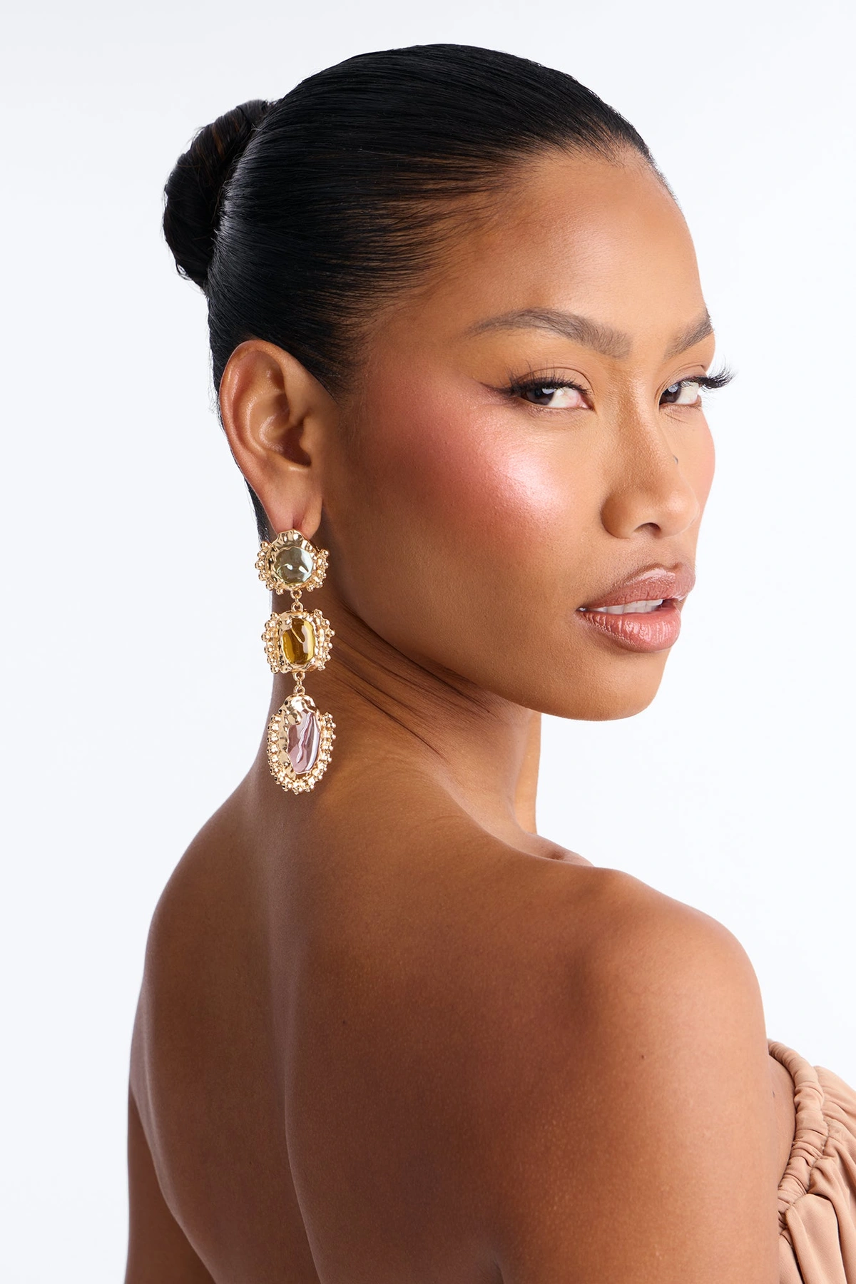 Pure Bliss Drop Earrings - Gold/Multi — Dourado/Multicolor