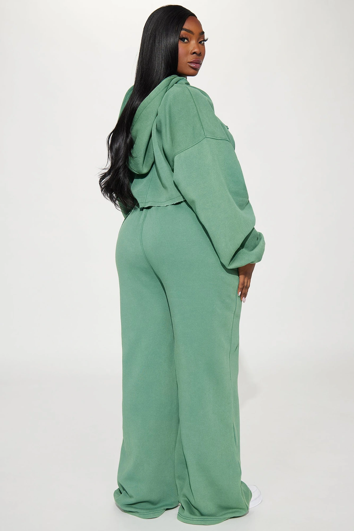 On The Go Fleece Pant Set - Green — Verde