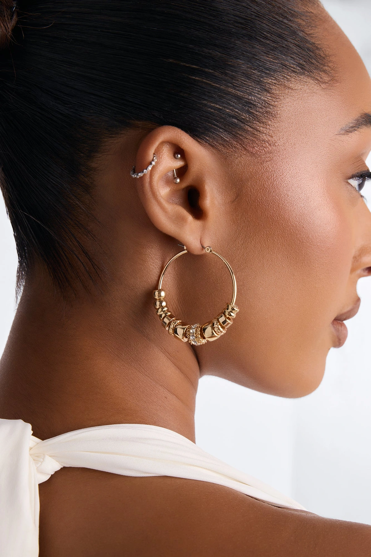 Rock With You Hoop Earrings - Gold — Dourado