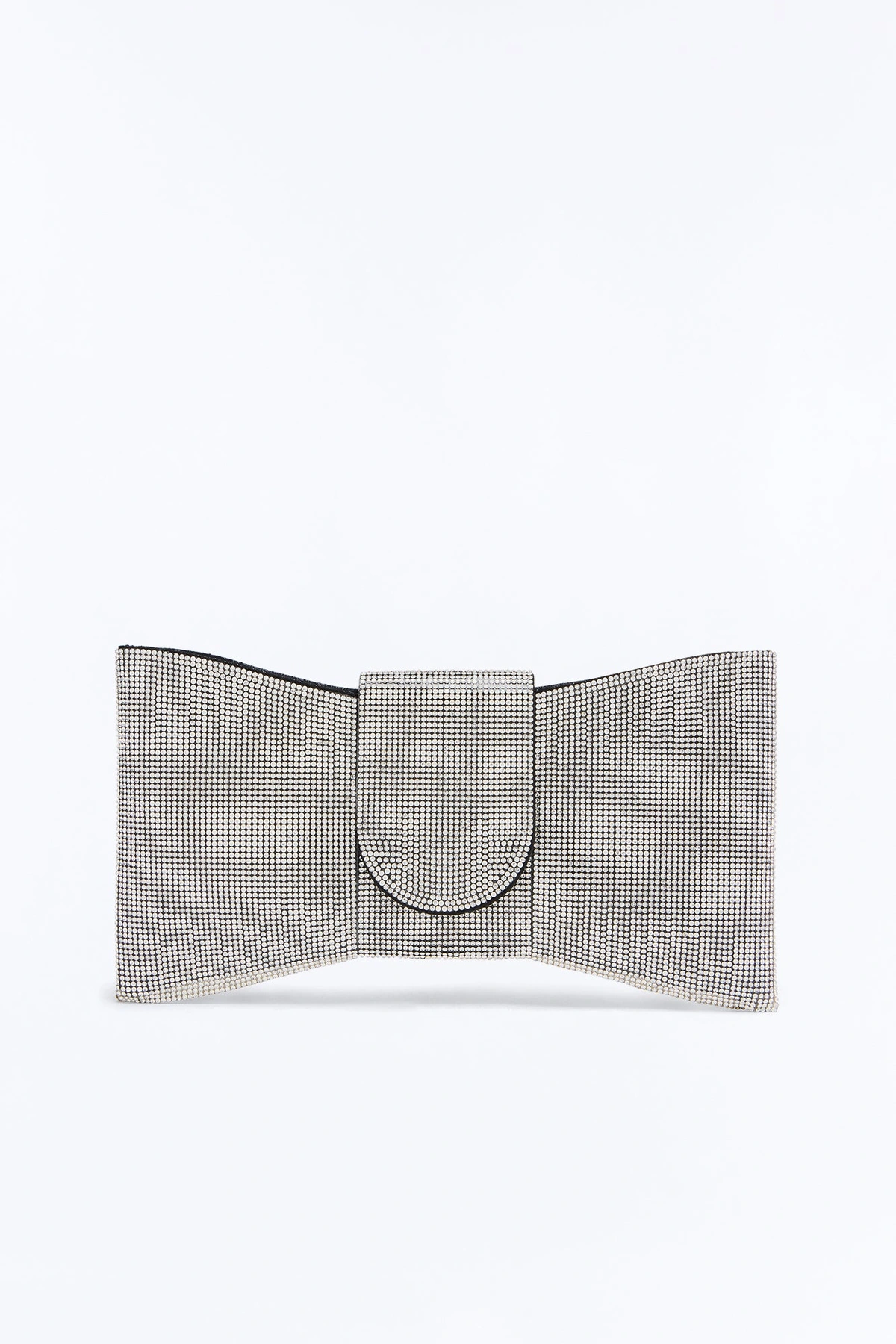 Black Tie Night Rhinestone Clutch - Silver — Prateado
