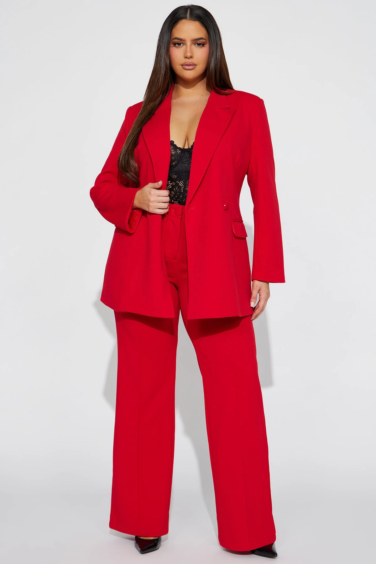 Dreamy Moments Blazer Set - Red — Vermelho