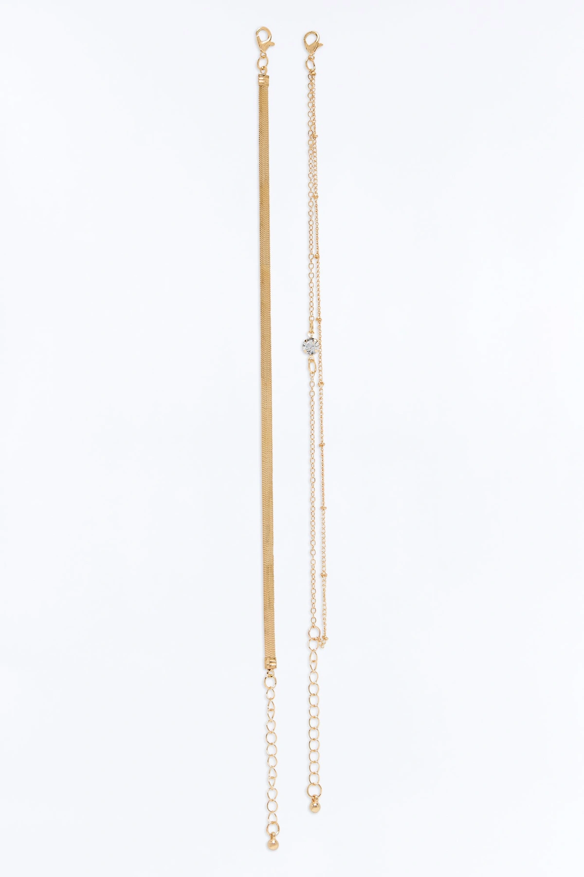 Simple Stack 3 Piece Anklet Set - Gold — Dourado