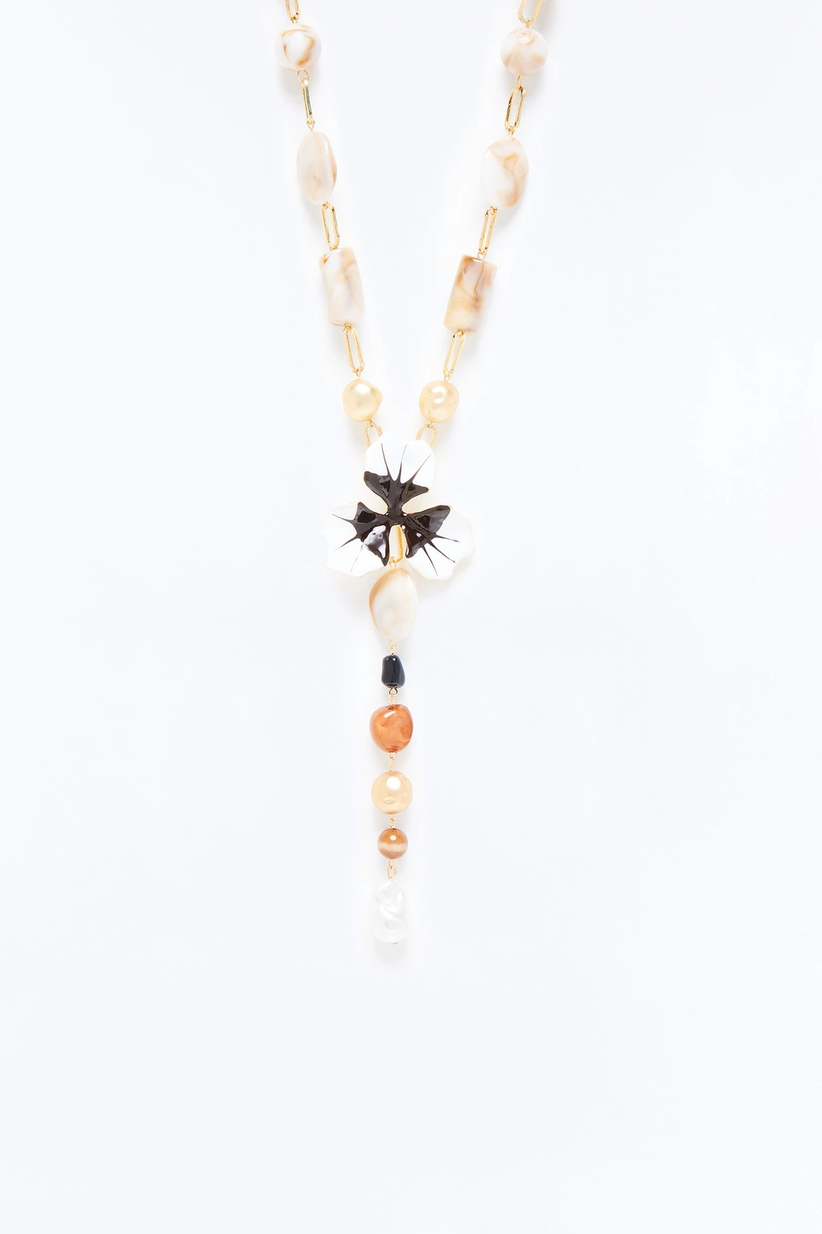 Lazy Daisy Necklace - Beige — Bege