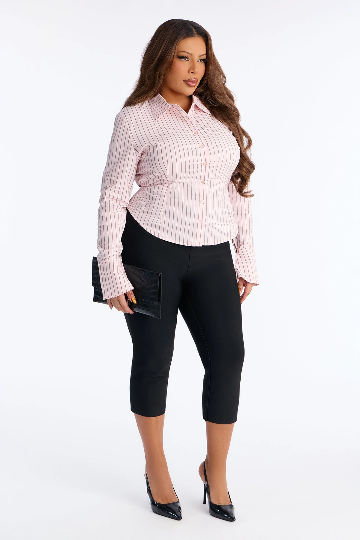 No Time To Chat Striped Poplin Shirt - Pink/combo — Rosa/combinação