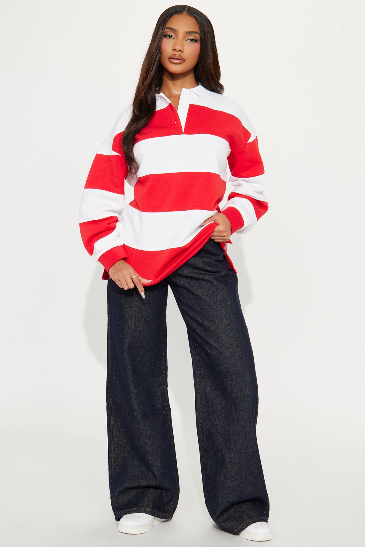 Katie Rugby Striped Polo - Red/combo — Vermelho/combinação
