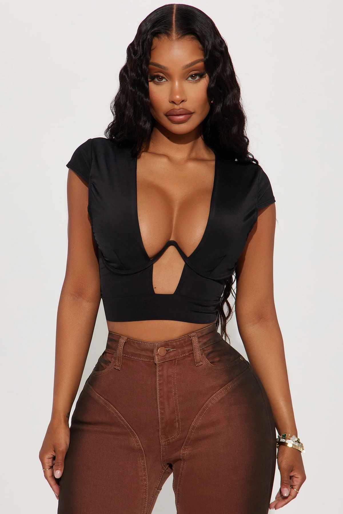 Talia Cut Out Top - Black — Preto