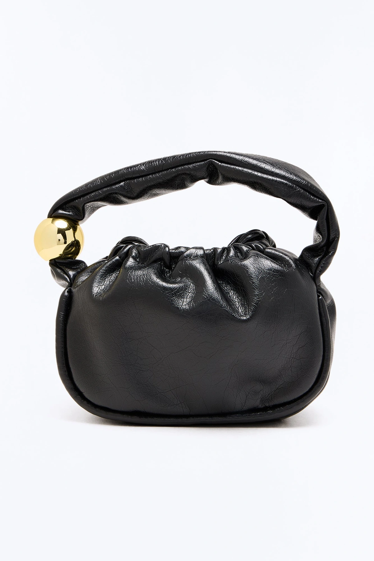 A Little Bit Of Drama Faux Leather Shoulder Handbag - Black — Preto