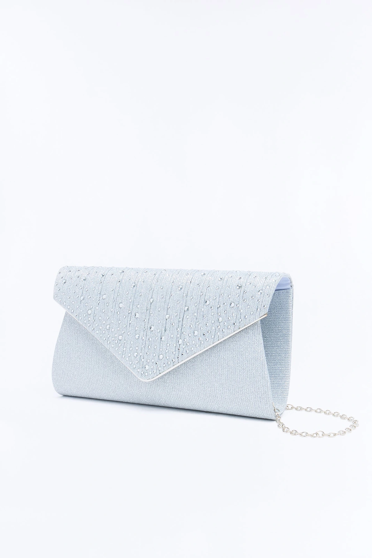 Dew Drops Sequin Clutch Handbag - Silver — Prateado