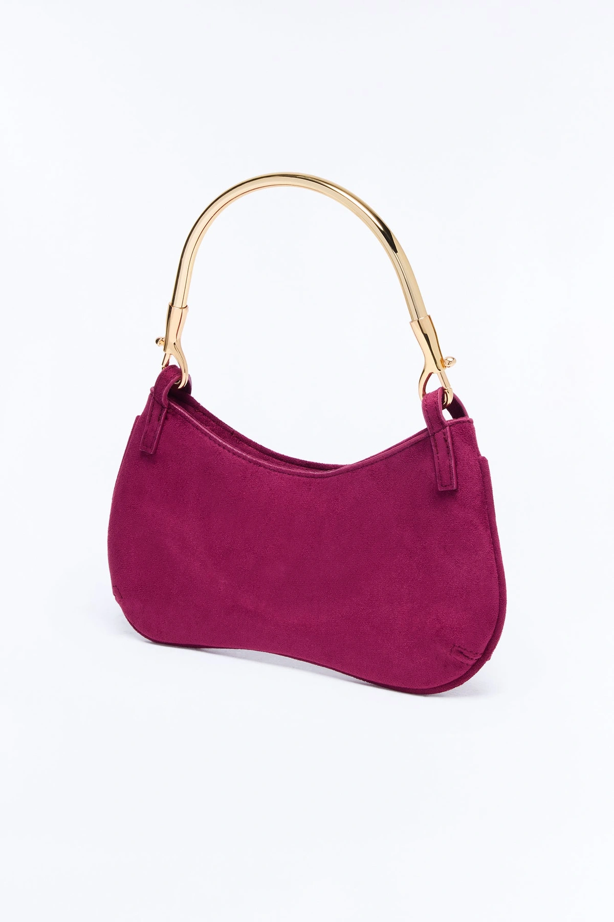 Modern Art Faux Suede Handbag - Burgundy — Bordô