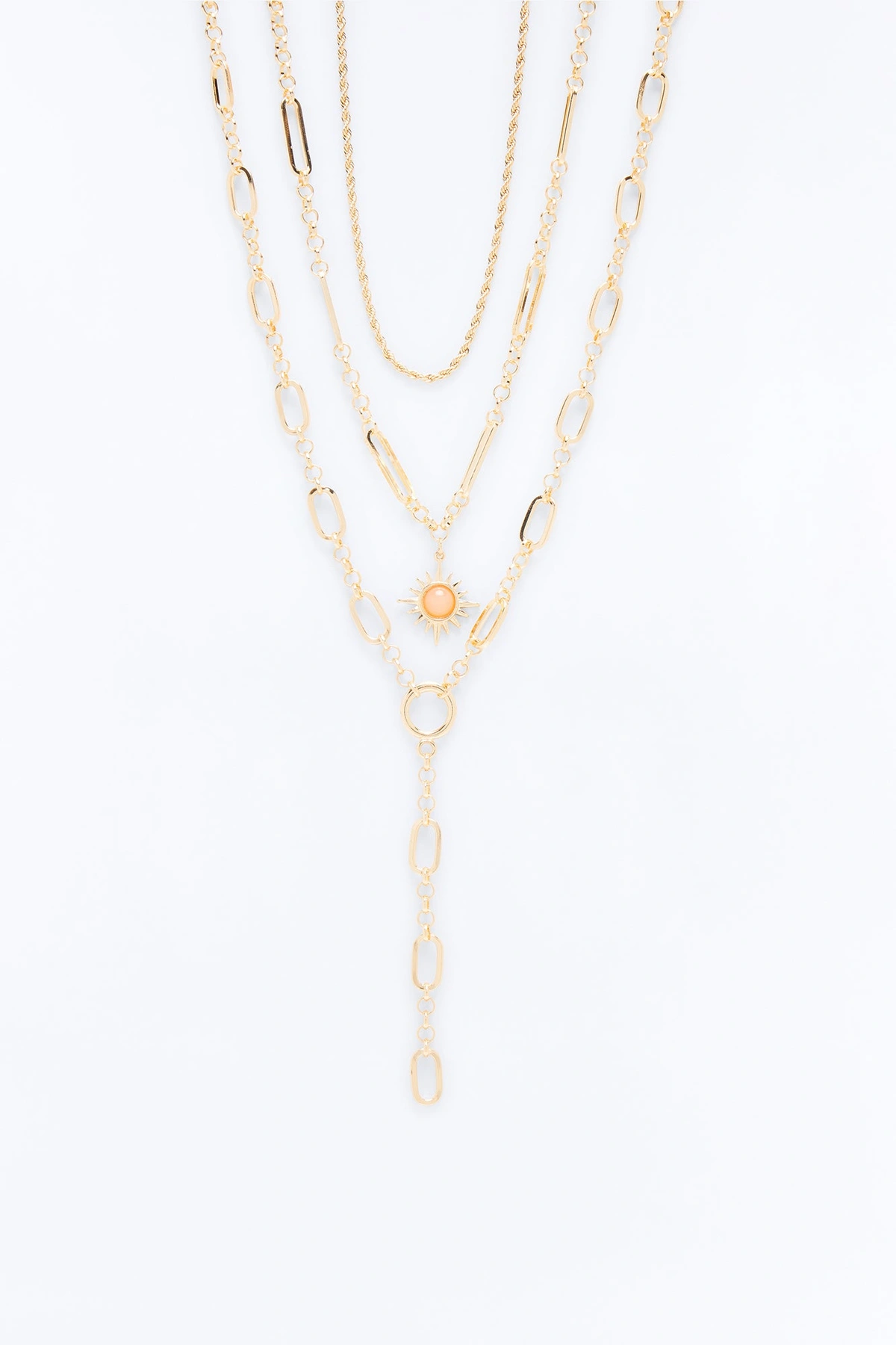 Vacay Glow Lariat Necklace - Gold — Dourado