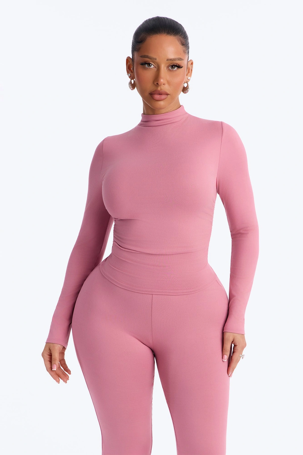 Lielle Mock Neck Pant Set - Mauve — Malva