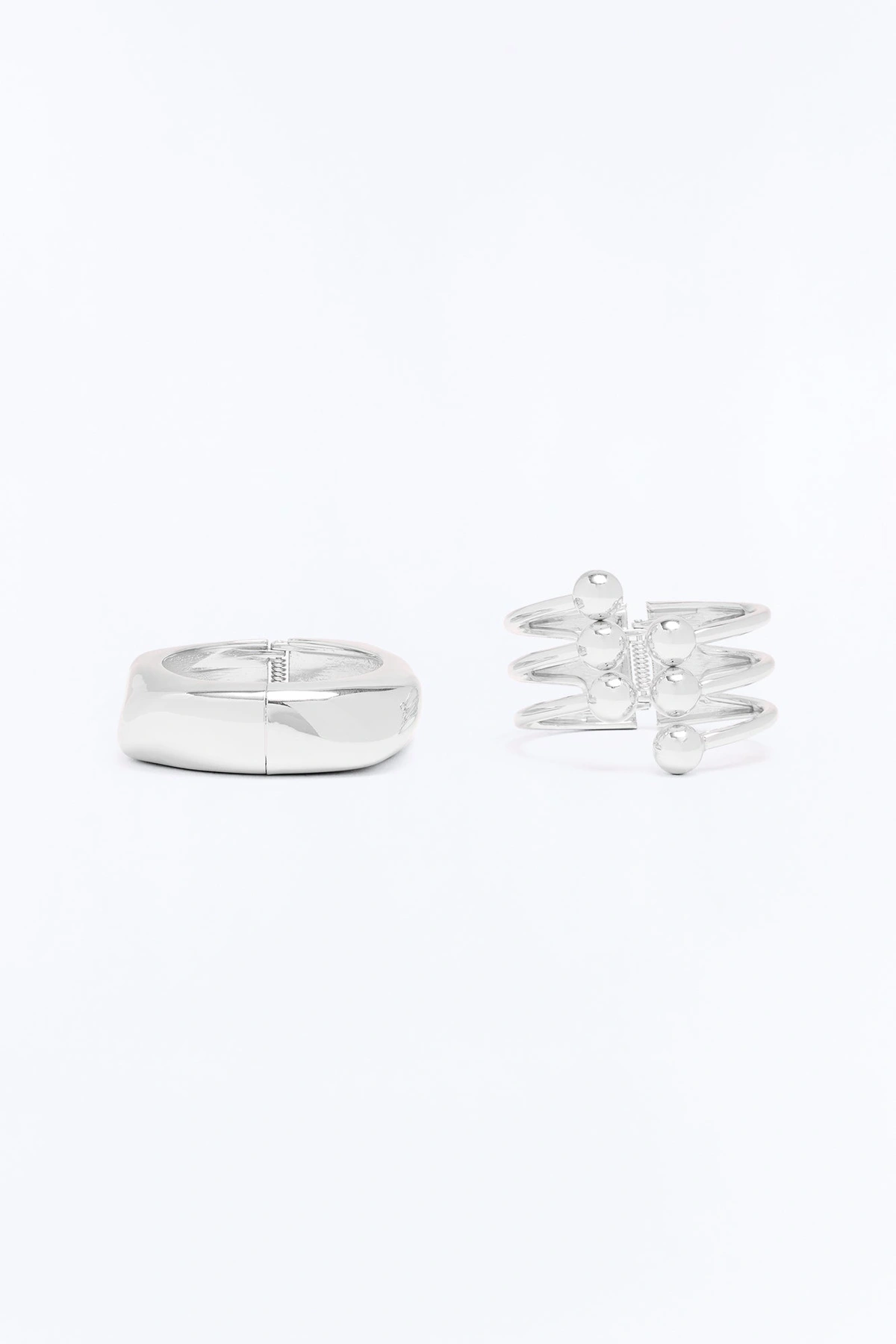 Got A Hold On Me 2 Piece Bracelet Set - Silver — Prateado