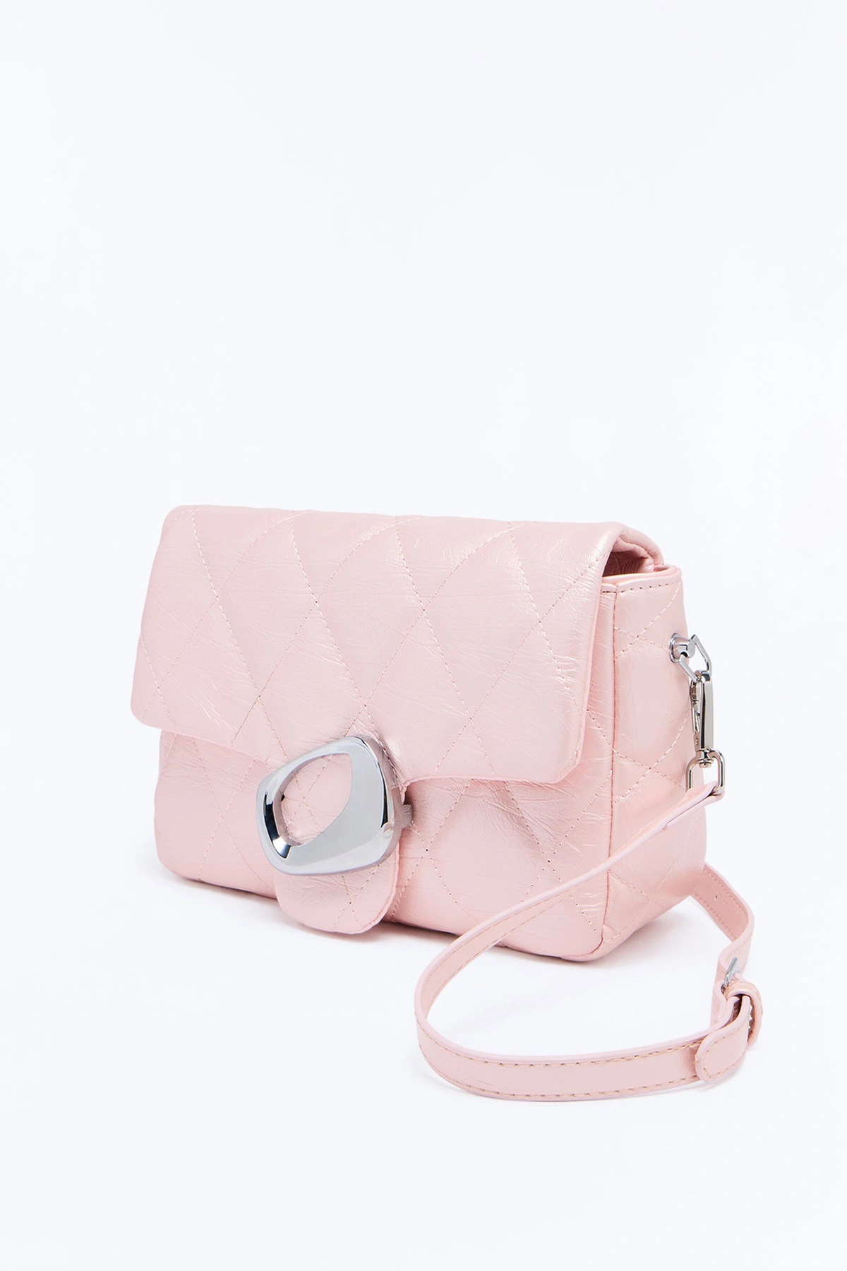 Thread Lightly Faux Leather Shoulder Handbag - Pink — Rosa