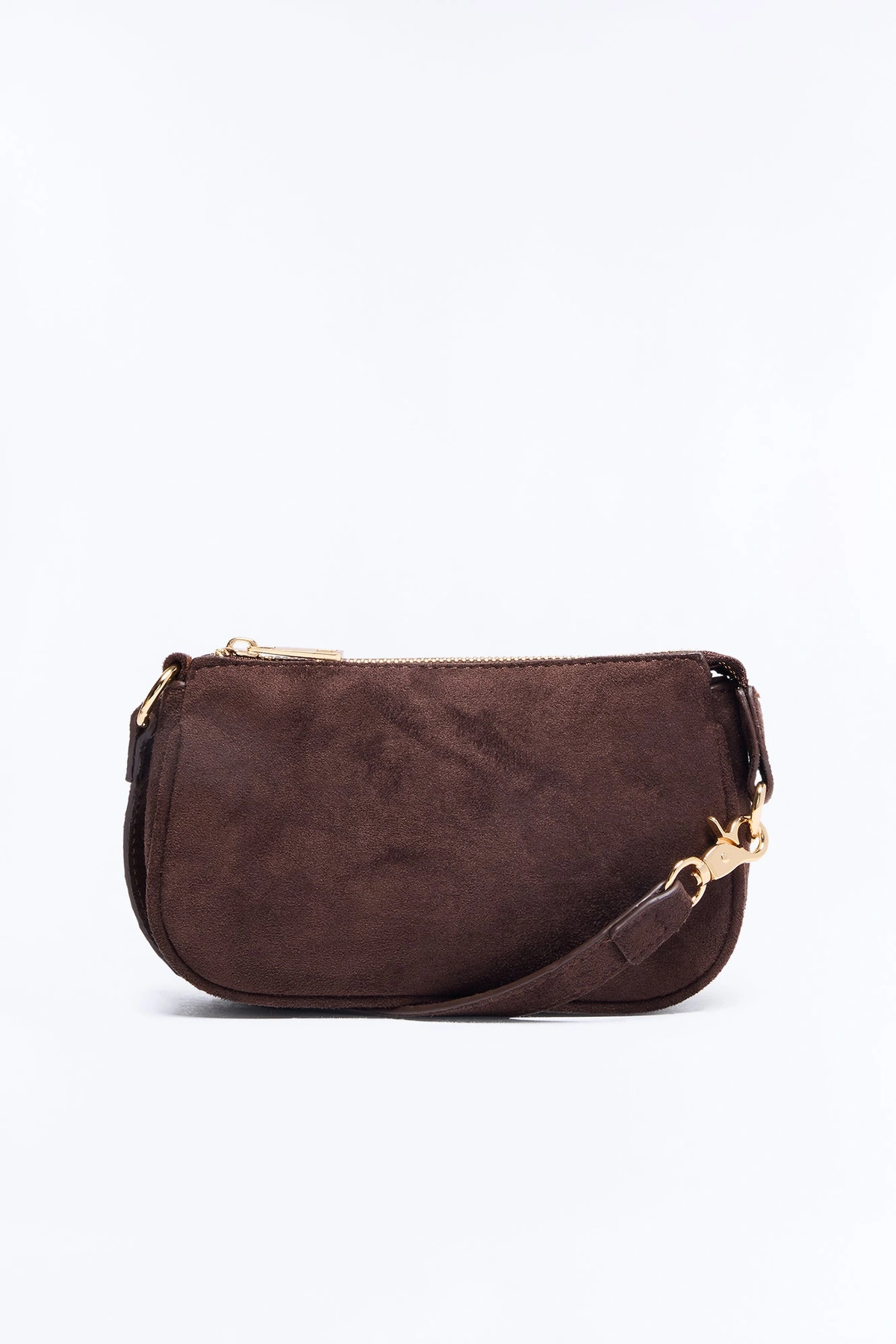 Touch Me Right Faux Suede Shoulder Handbag - Brown — Castanho