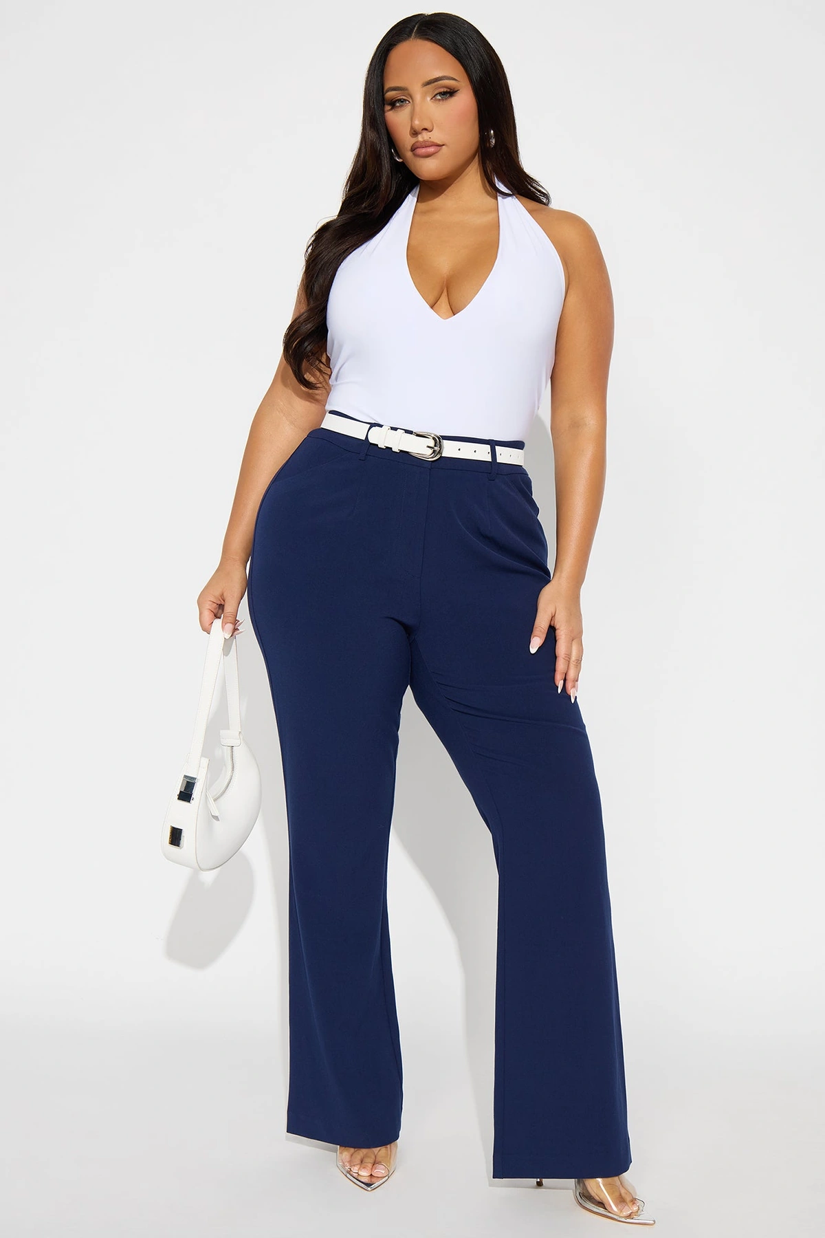 Tasha Dressy High Rise Pants - Navy — Azul-marinho