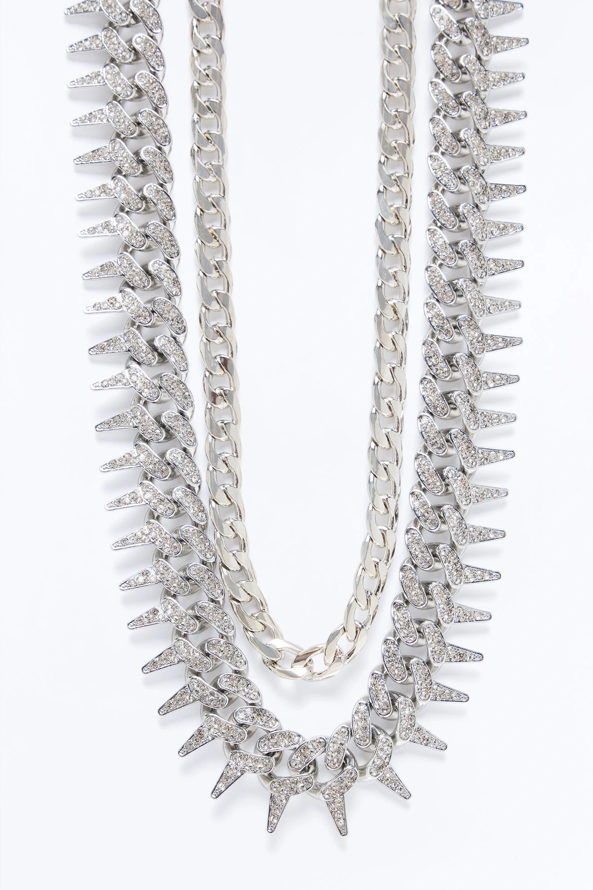 Don't Get Too Close Layered Necklace - Silver — Prateado