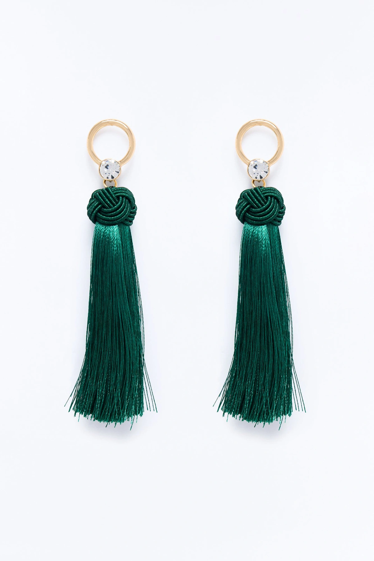 Tropical Tranquil Drop Earrings - Gold/Green — Dourado/Verde