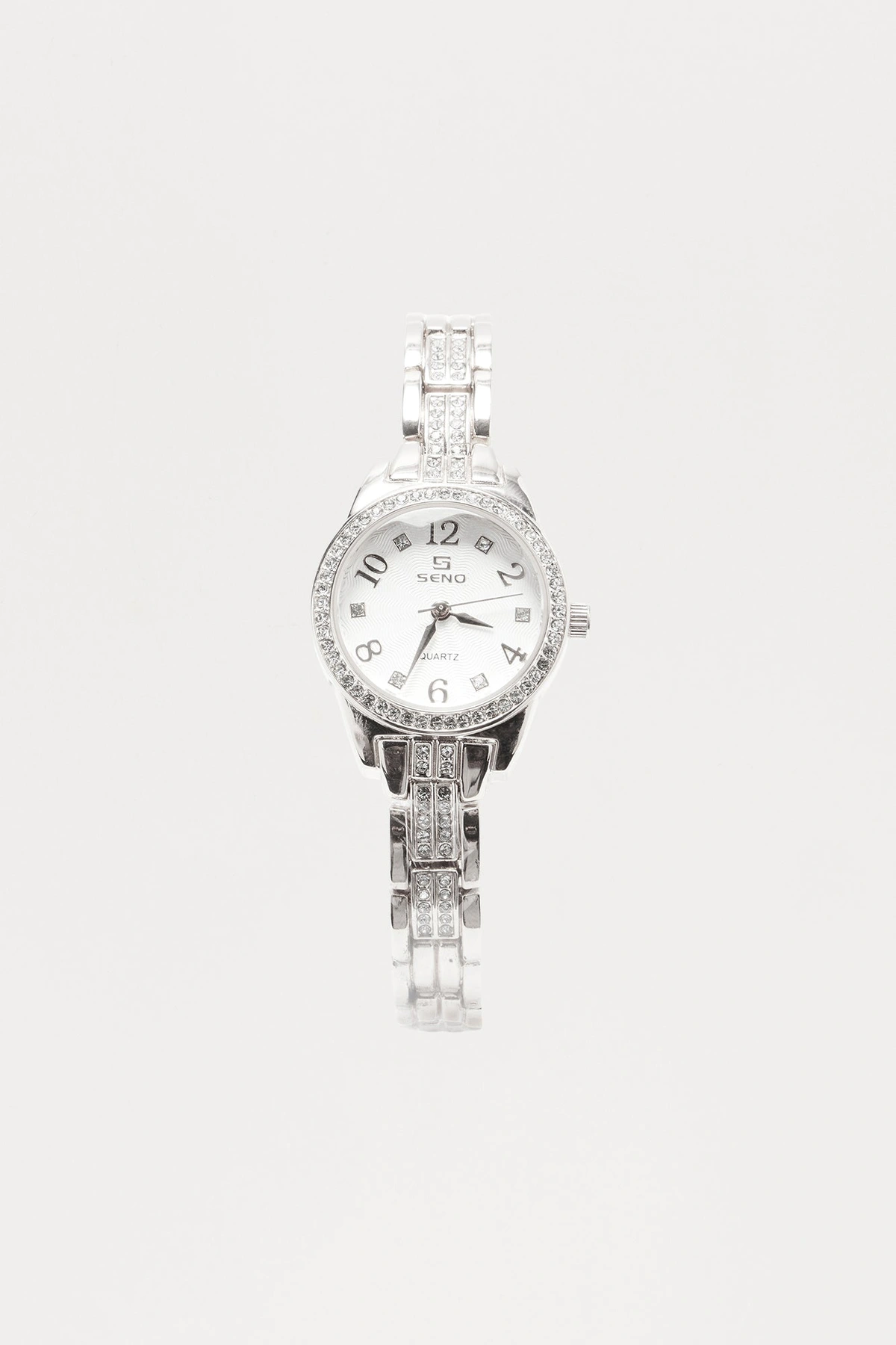 Keep It Going Rhinestone Watch - Silver — Prateado
