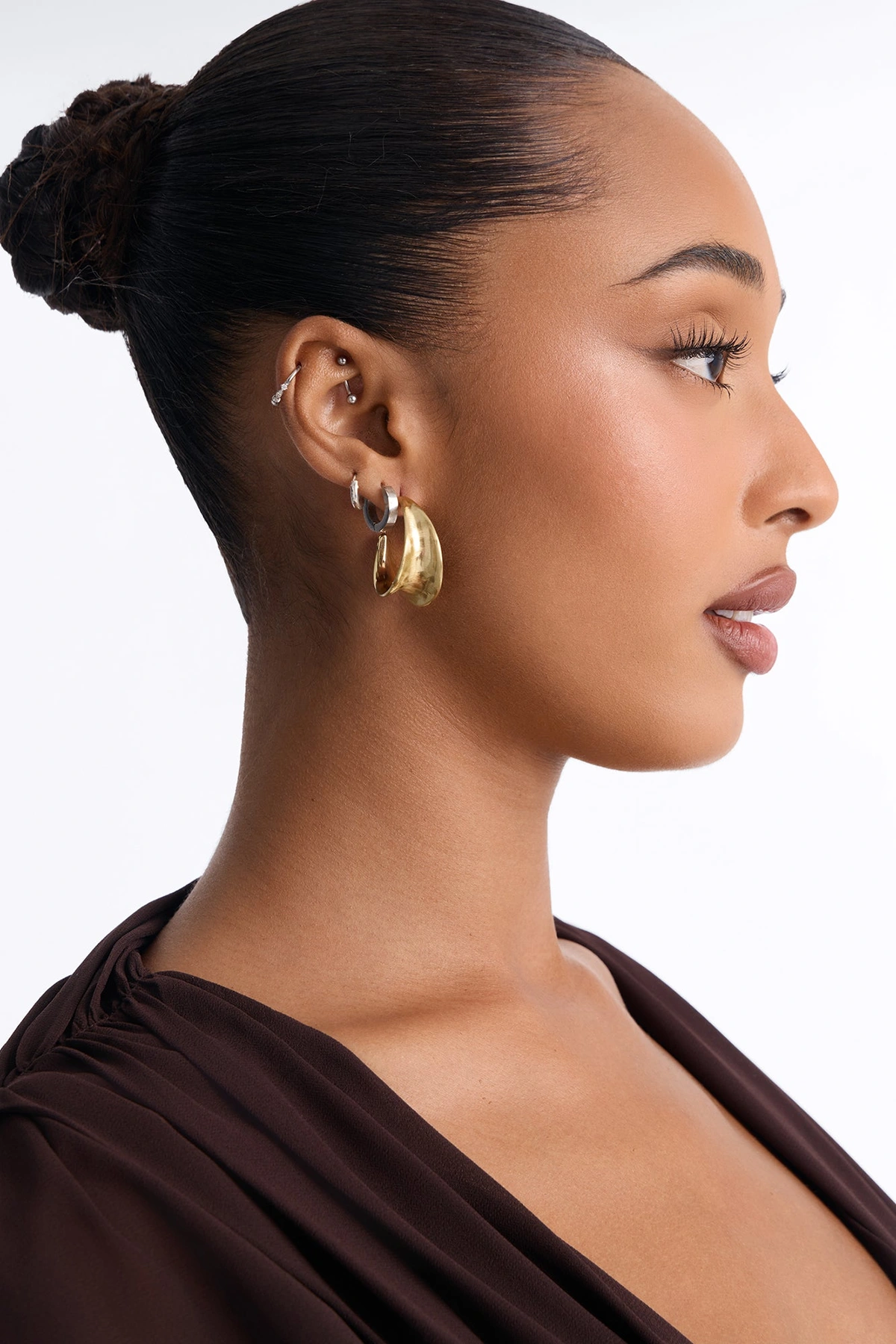 Changed My Mind Hoop Earrings - Gold — Dourado
