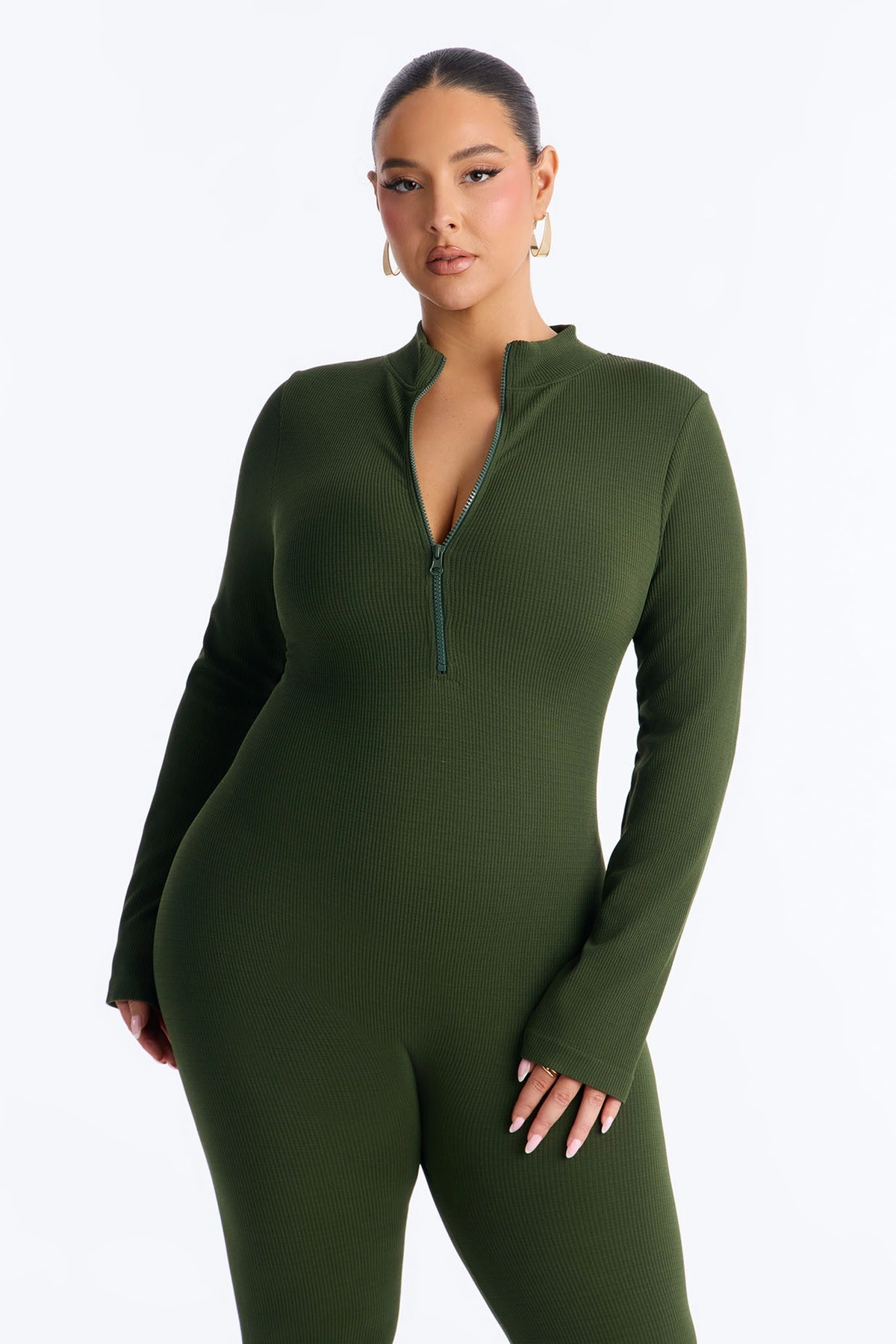 Chloe Seamless Jumpsuit - Olive — Verde-azeitona