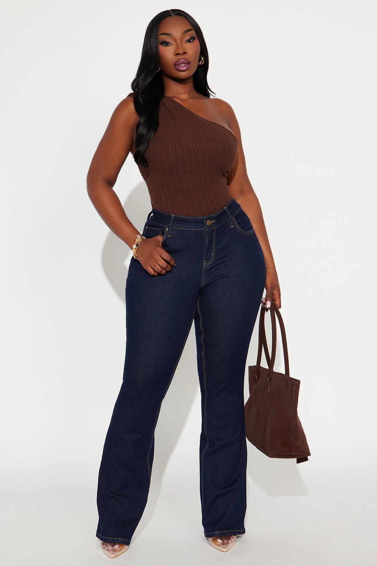 Superstar Mid Rise Bootcut Jeans - Dark Denim — escuro Ganga