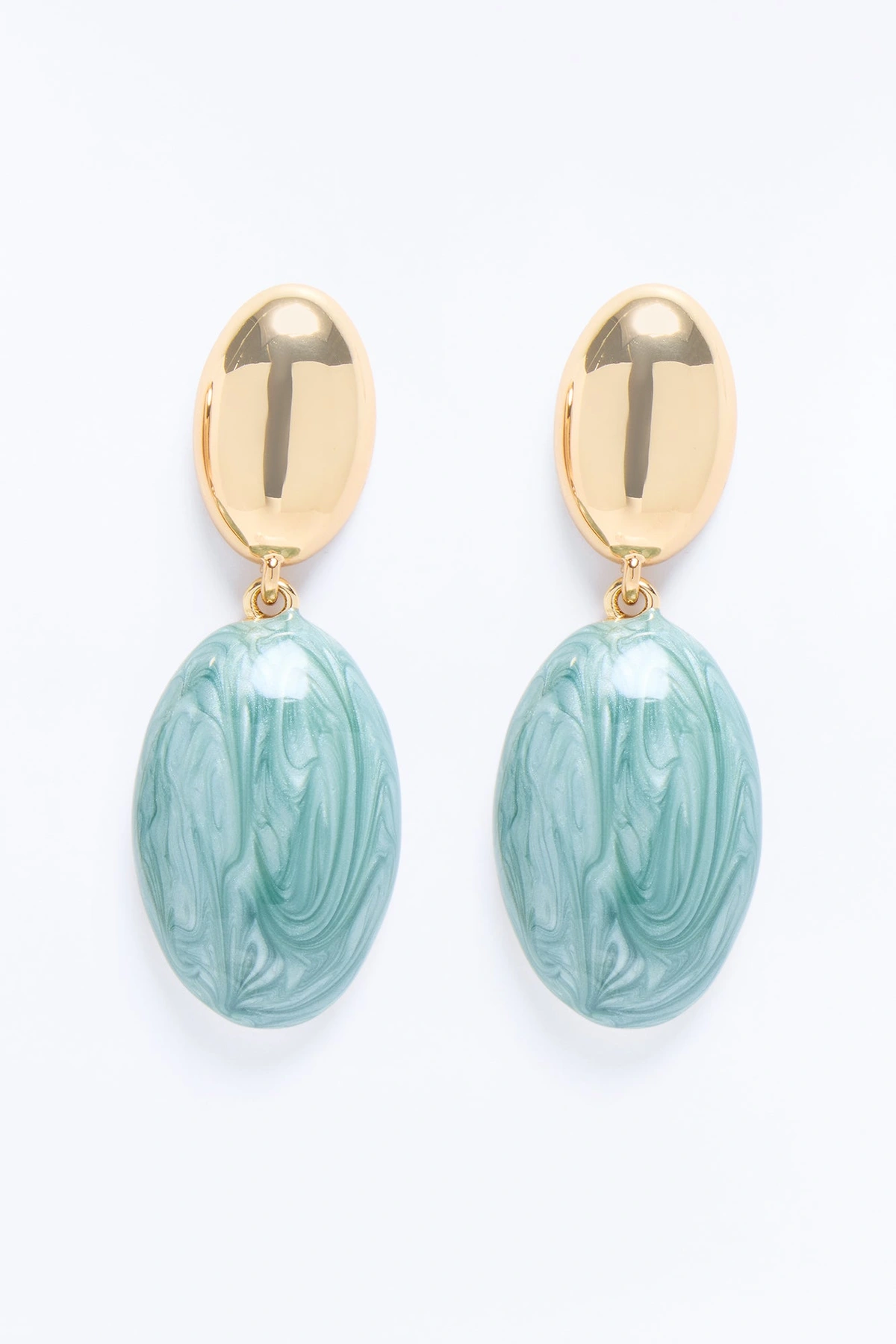 Moonlit Jeweled Drop Earrings - Gold/Blue — Dourado/Azul