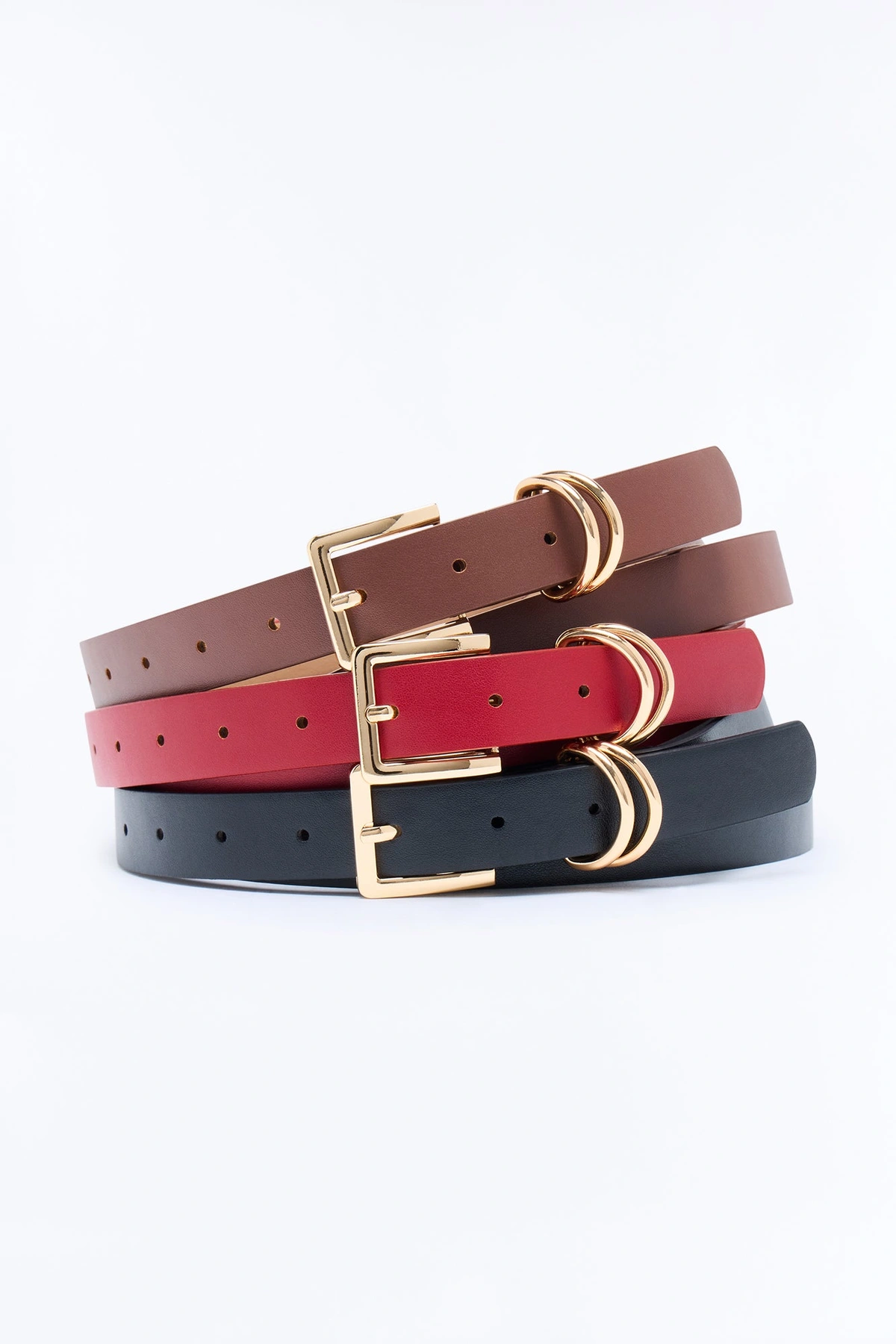The Best Trio Belt Set - Burgundy/combo — Bordô/combinação