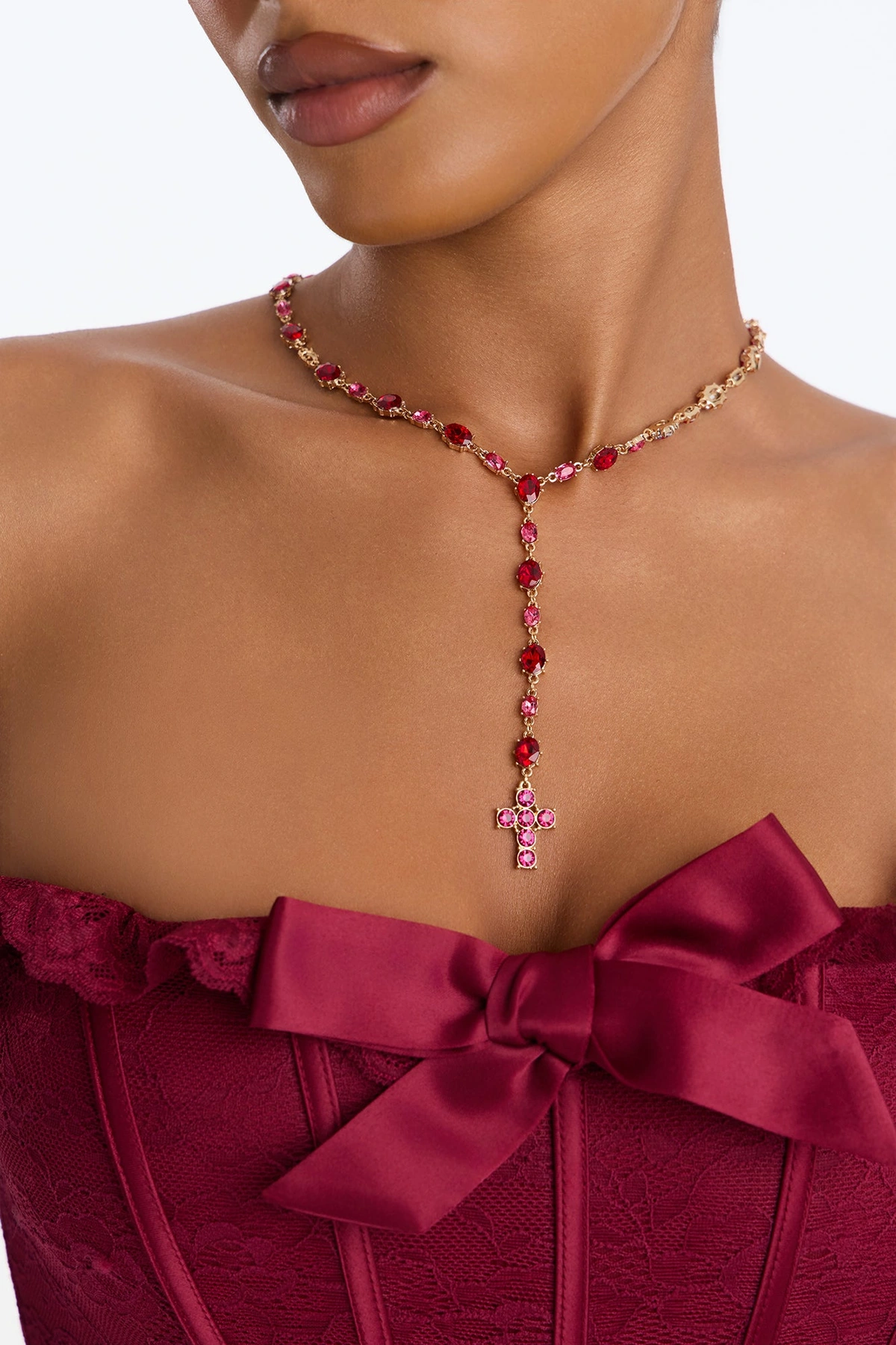 So Divine Lariat Necklace - Red/combo — Vermelho/combinação