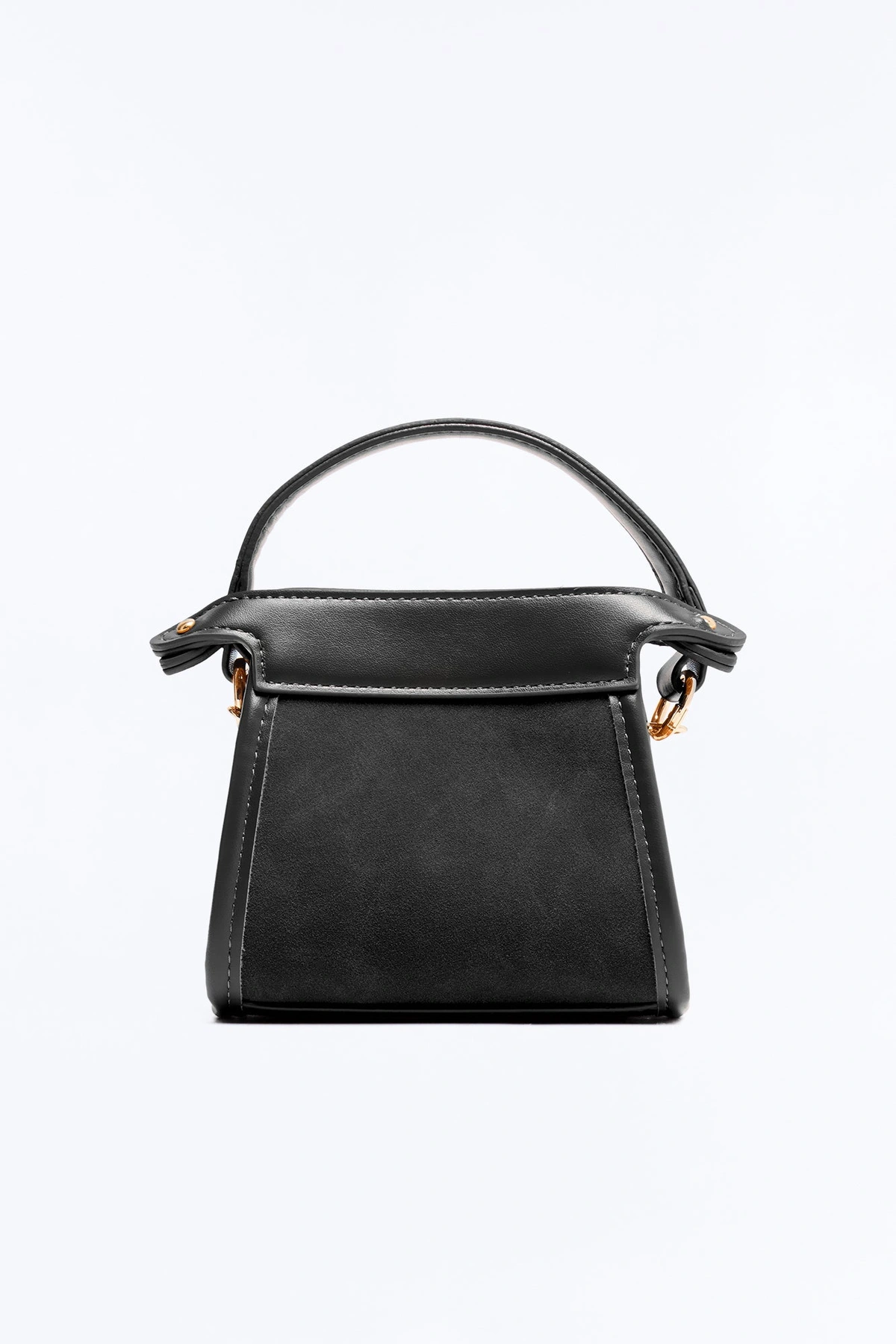 Fun Size Mini Faux Leather Crossbody Bag - Black — Preto
