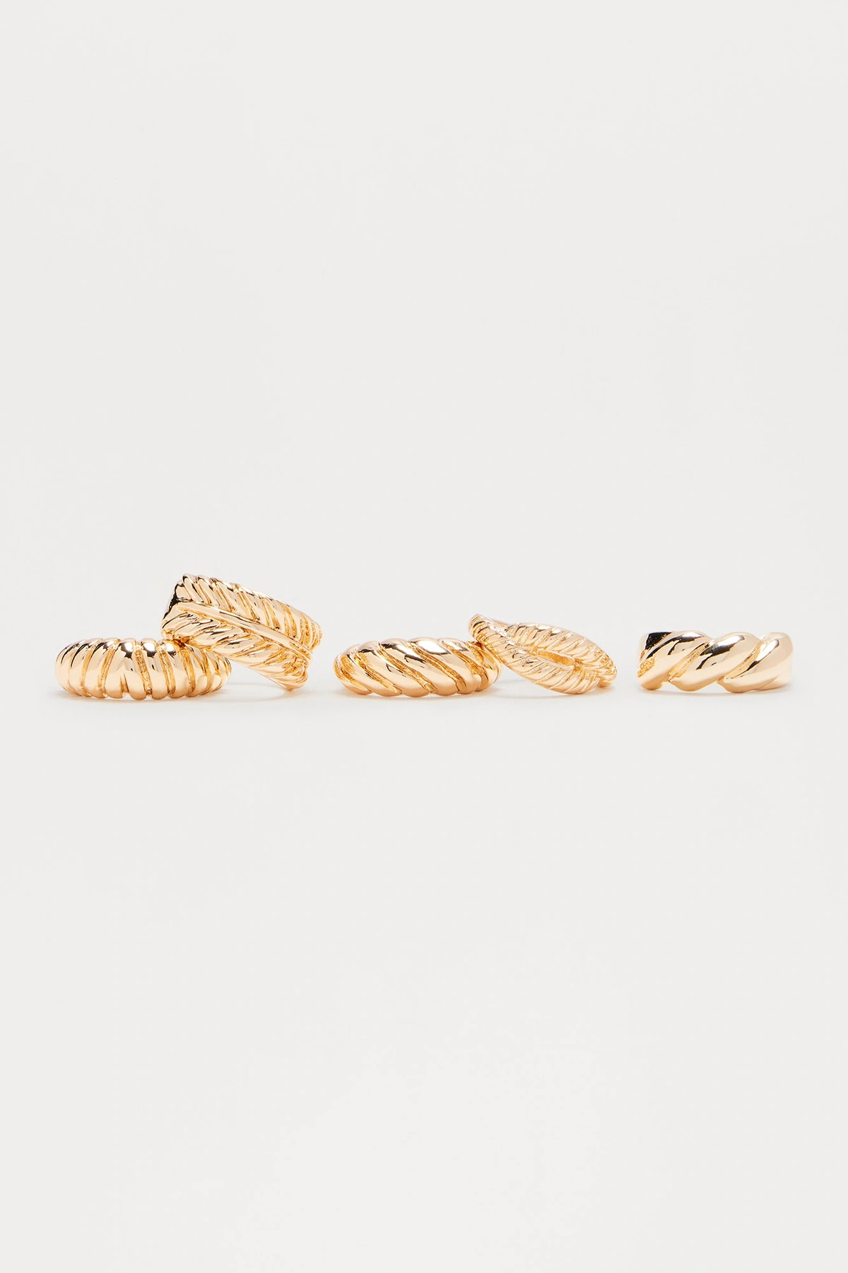Your Hand In Mine 5 Piece Ring Set - Gold — Dourado