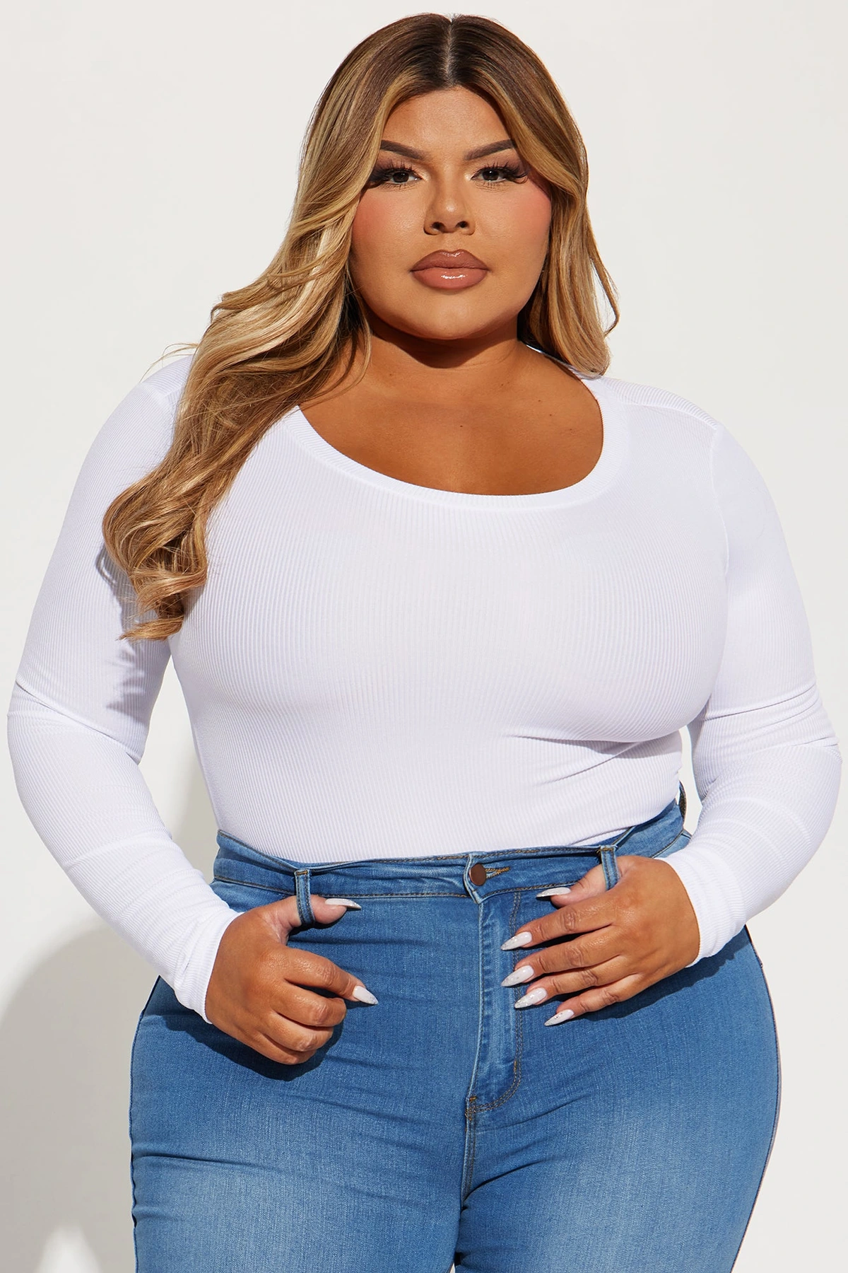 Jesse Ribbed Top - White — Branco