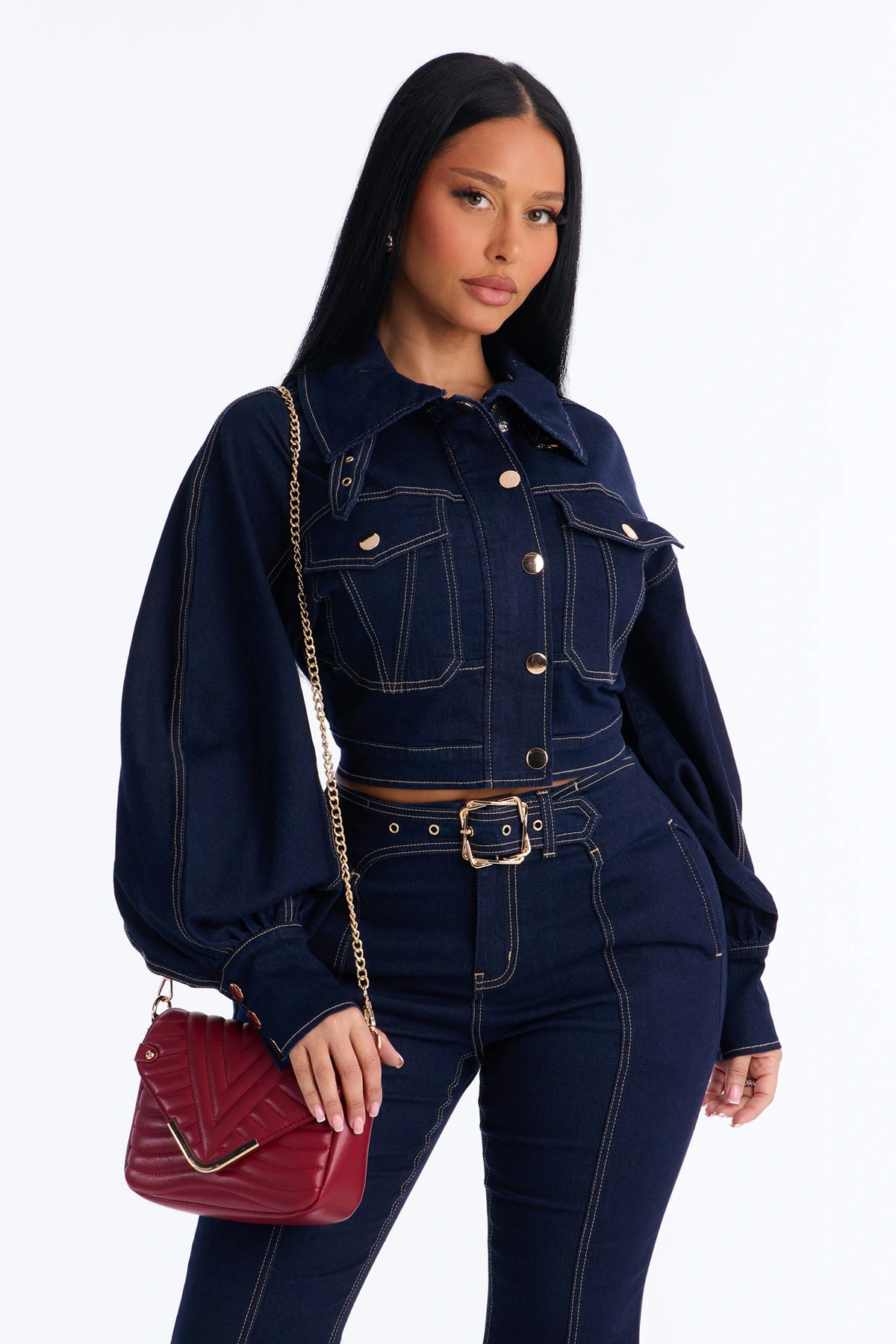 The Night Is Young Faux Leather Crossbody Handbag - Burgundy — Bordô