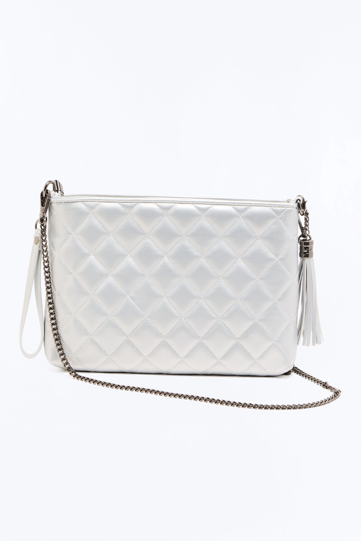 About The Girl Faux Leather Clutch - Silver — Prateado
