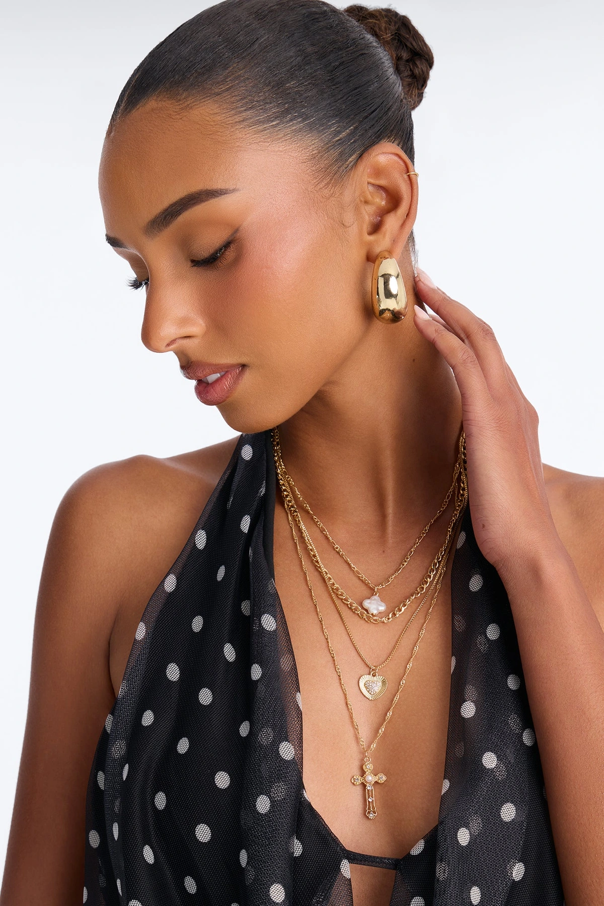 In Most Dreams Layered Necklace - Gold — Dourado
