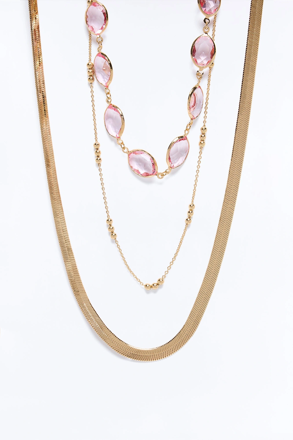 Be Sweet To Me Necklace - Gold/Pink — Dourado/Rosa