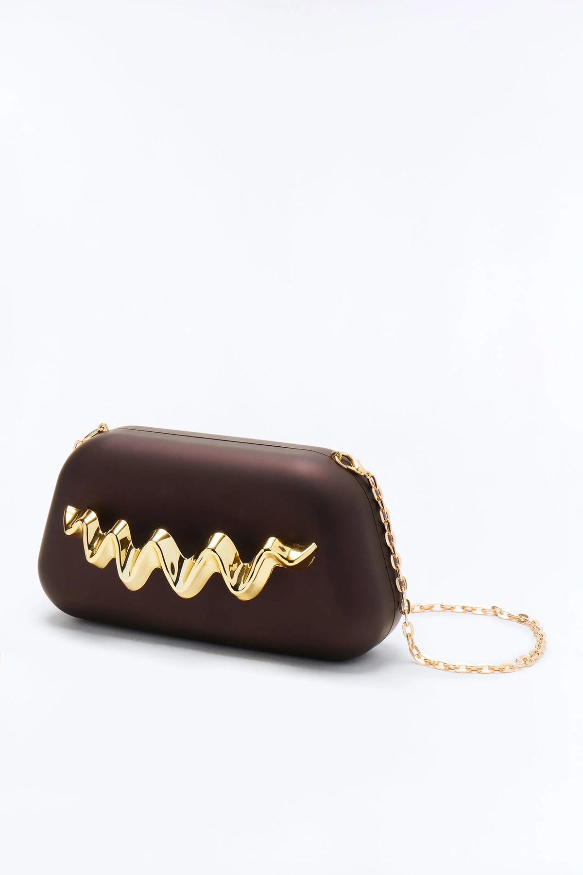 Sending Waves Clutch Bag - Brown — Castanho