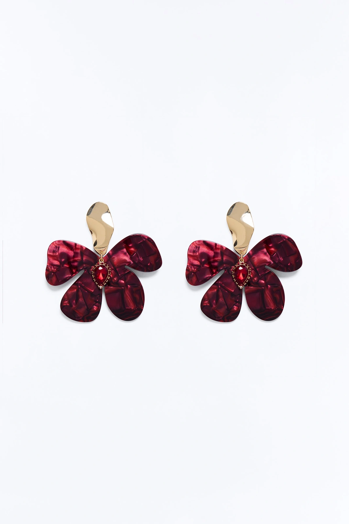 Lilia Drop Earrings - Burgundy/combo — Bordô/combinação