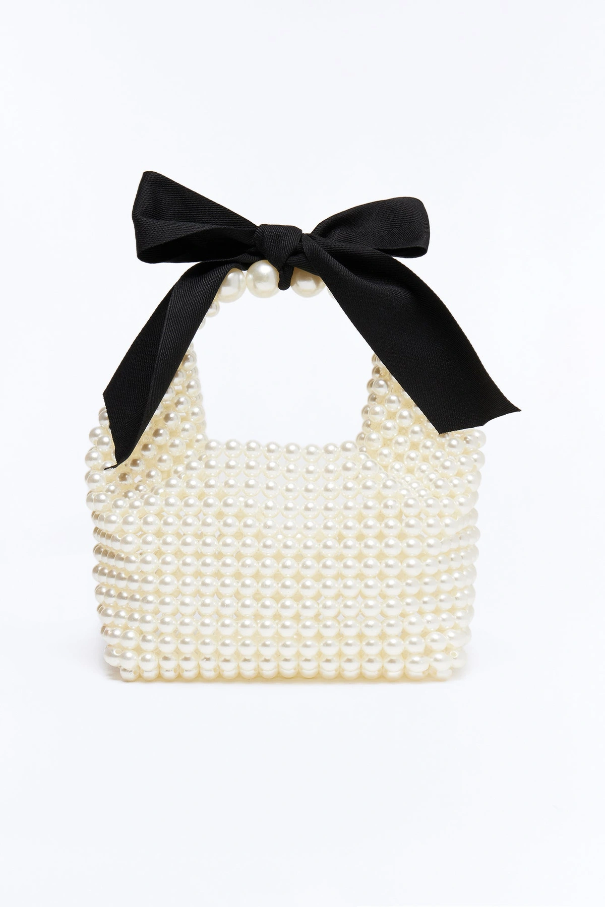 Queen's Pearls Beaded Crossbody Handbag - White/combo — Branco/combinação