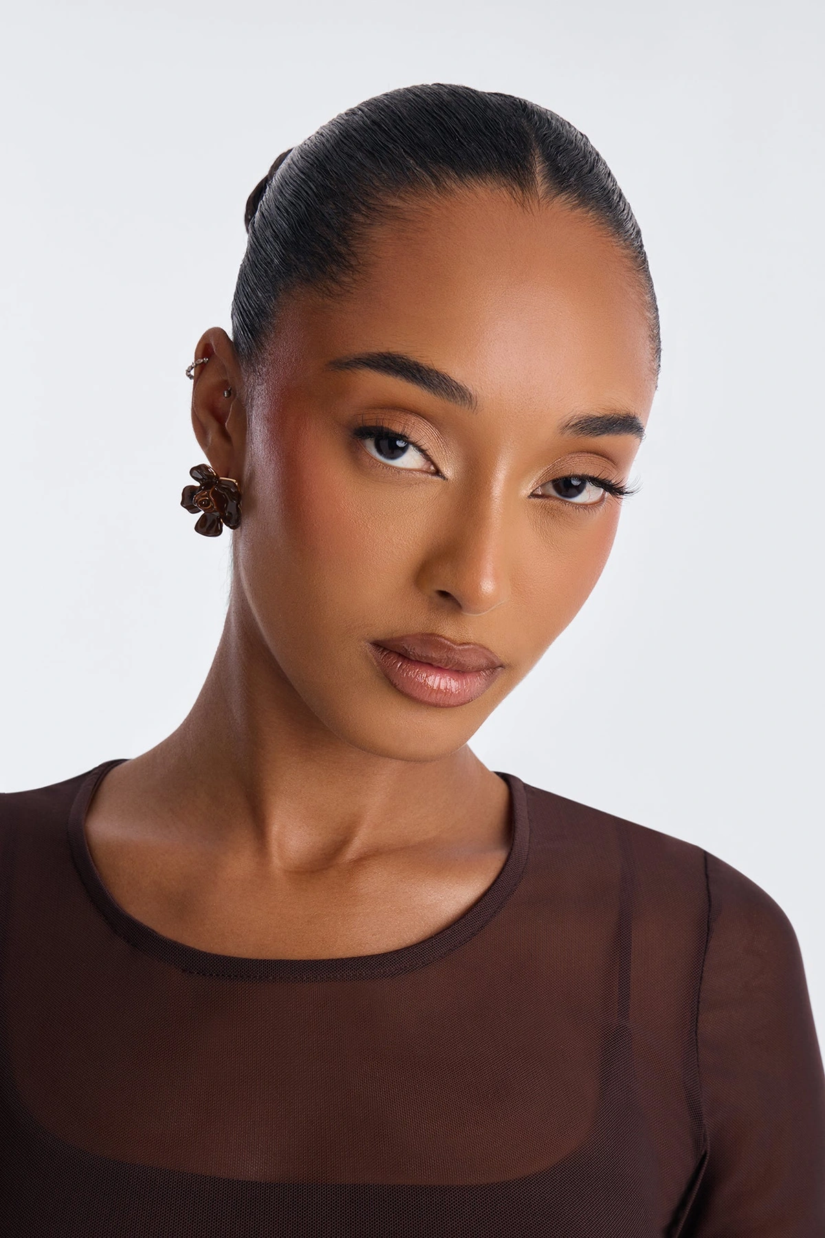 All The Roses Stud Earrings - Brown — Castanho